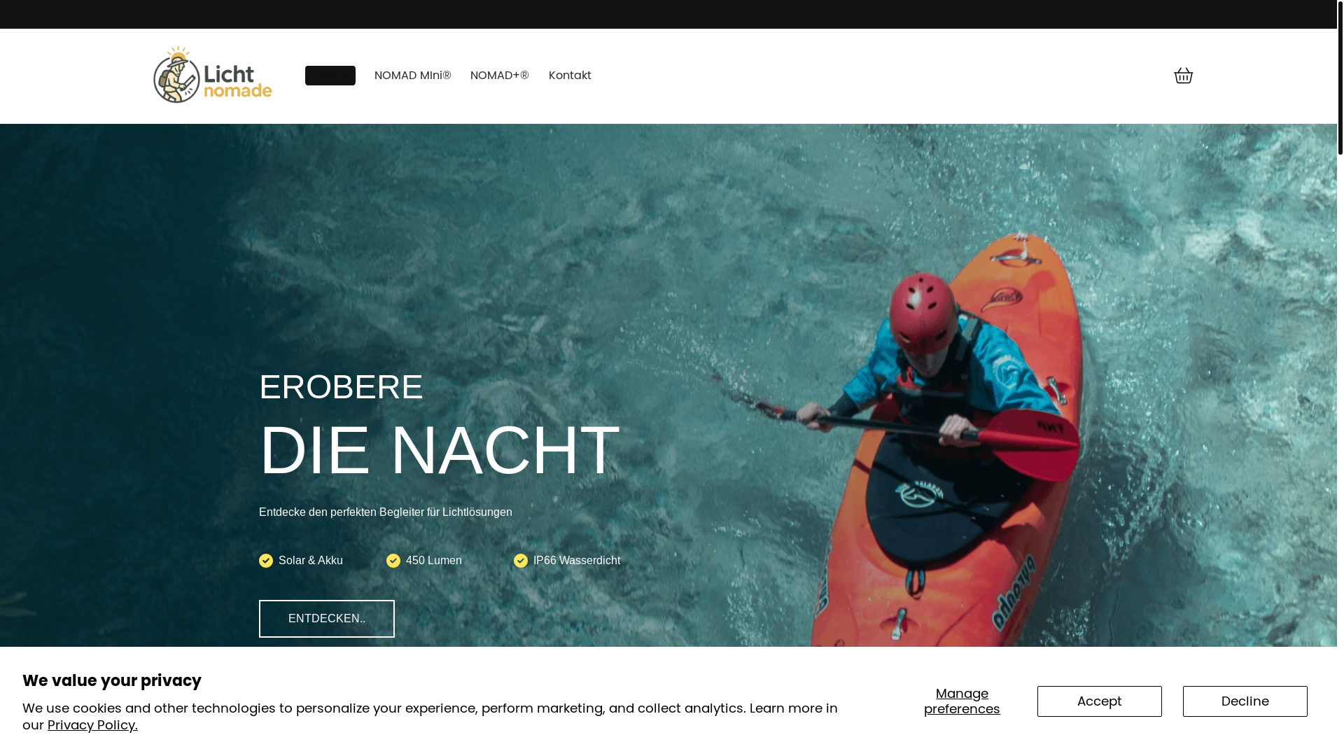 website screenshot of https://lichtnomade.com/
