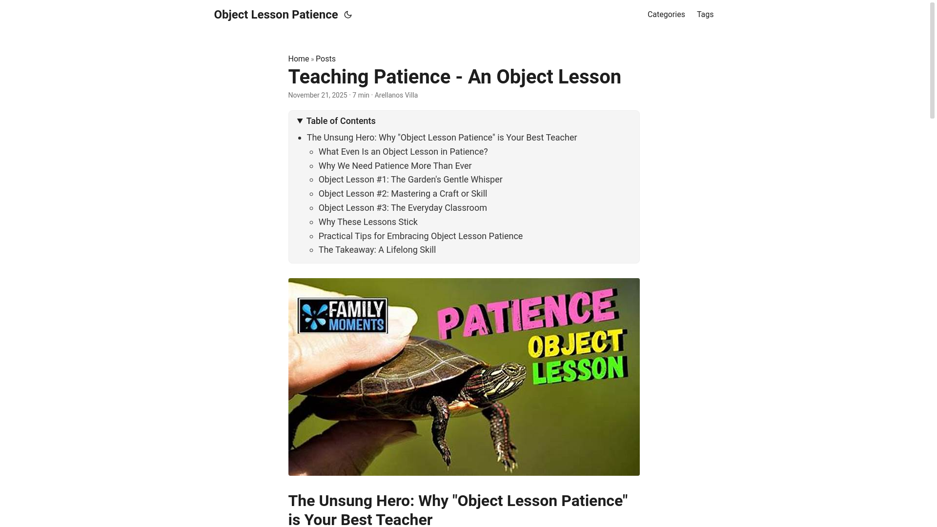website screenshot of https://objectlessonpatience3.pages.dev/