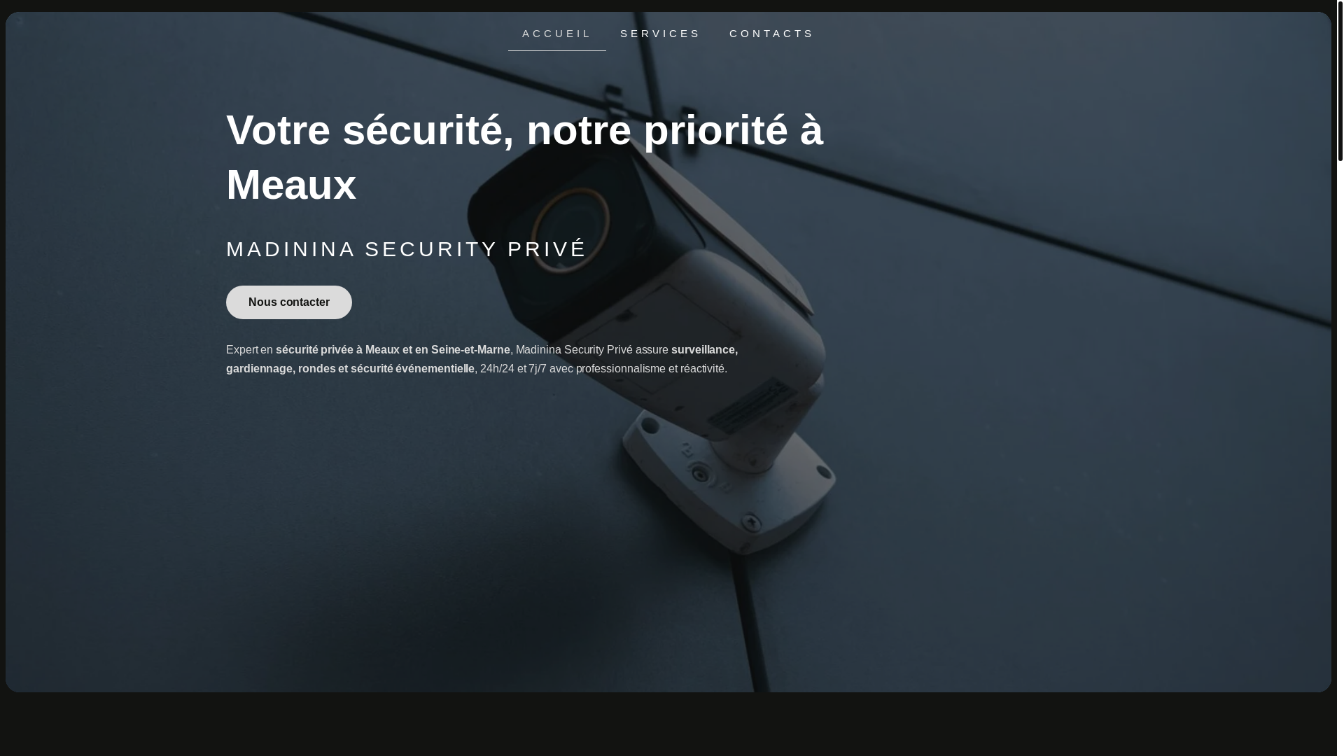 website screenshot of https://madininasecurity.fr/