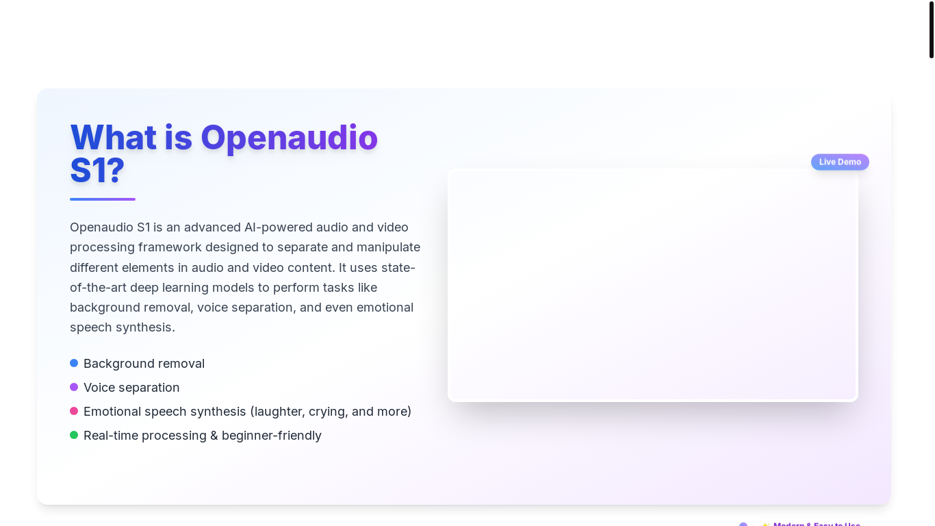 website screenshot of https://openaudios1.org/