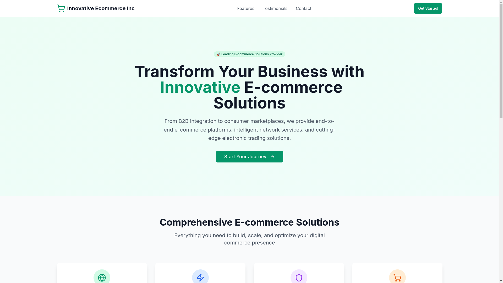 website screenshot of https://innovativeecommerce.com/