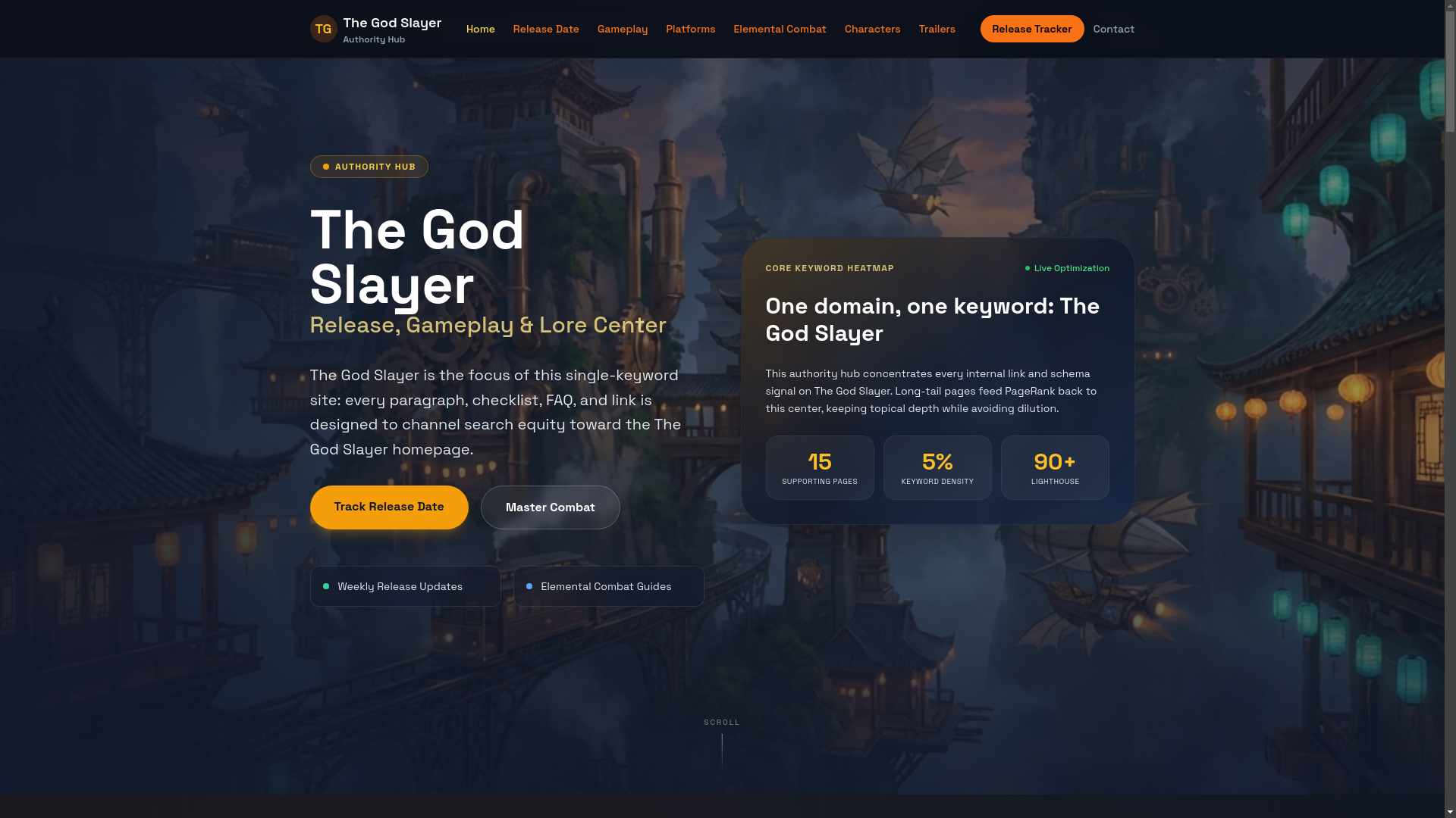 website screenshot of https://thegodslayer.org/