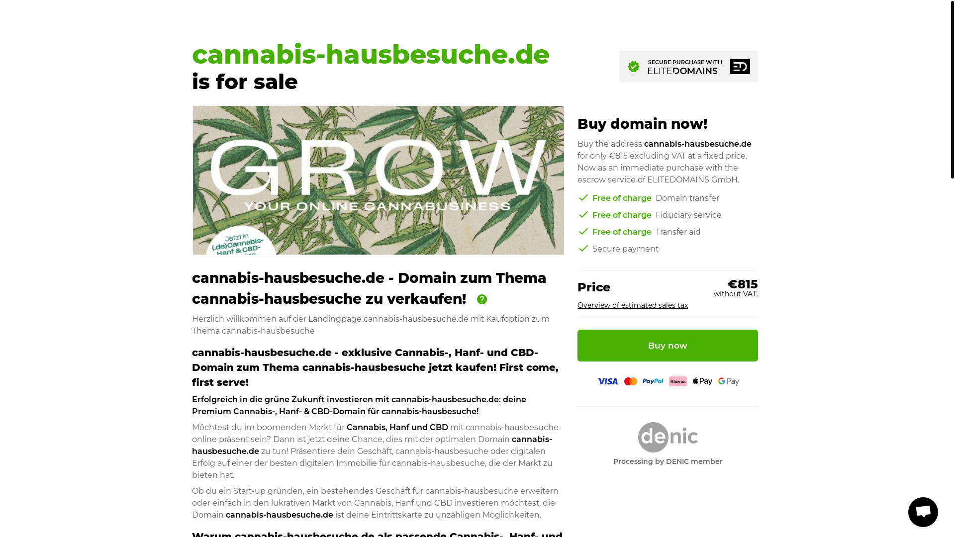 website screenshot of https://cannabis-hausbesuche.de/