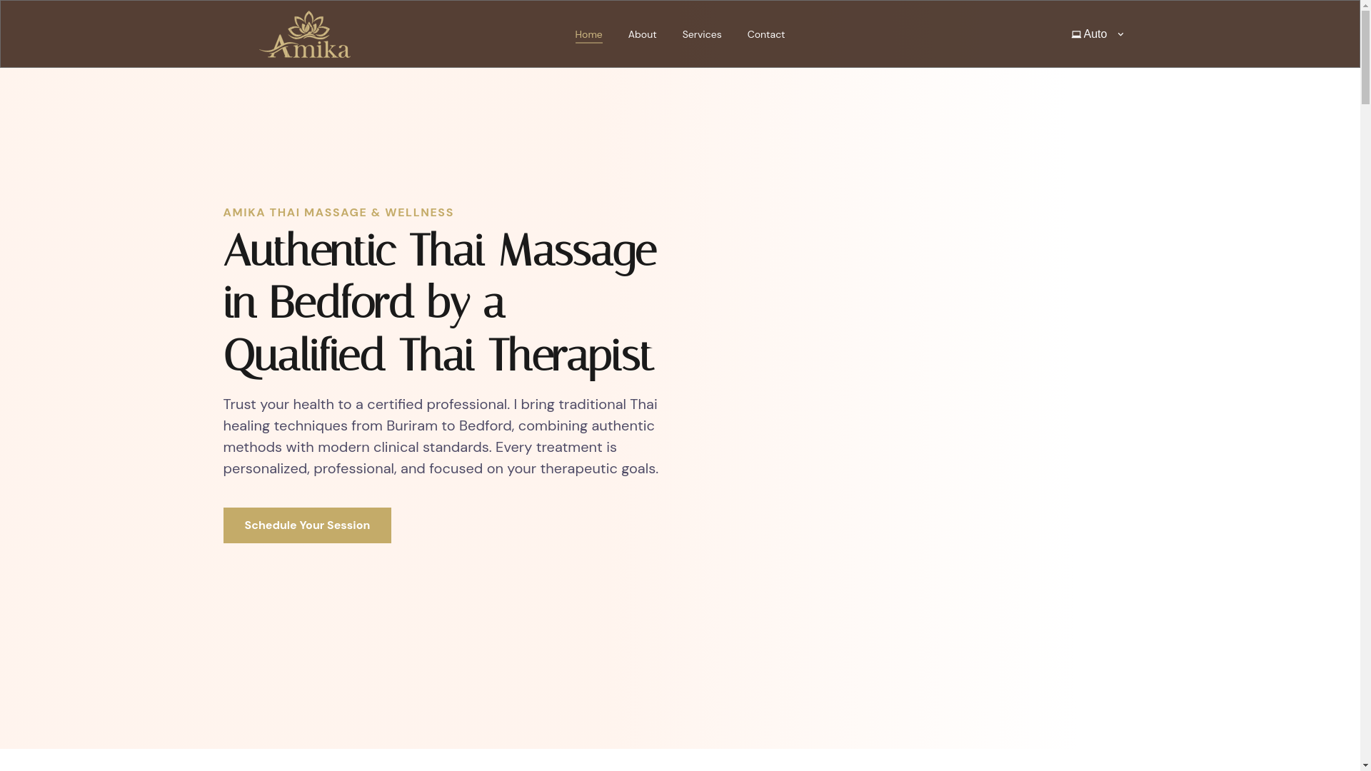 website screenshot of https://amikathaimassage.co.uk/