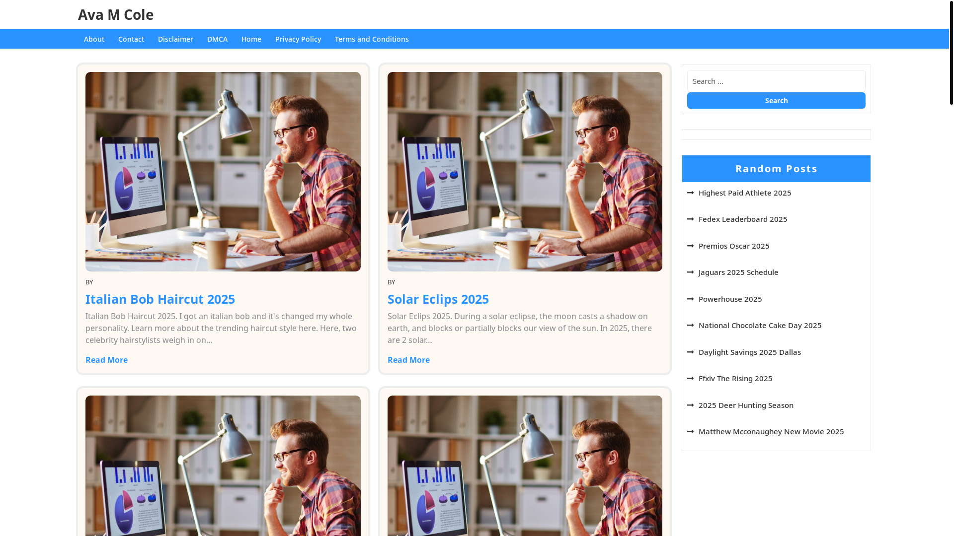website screenshot of https://avamcole.pages.dev/