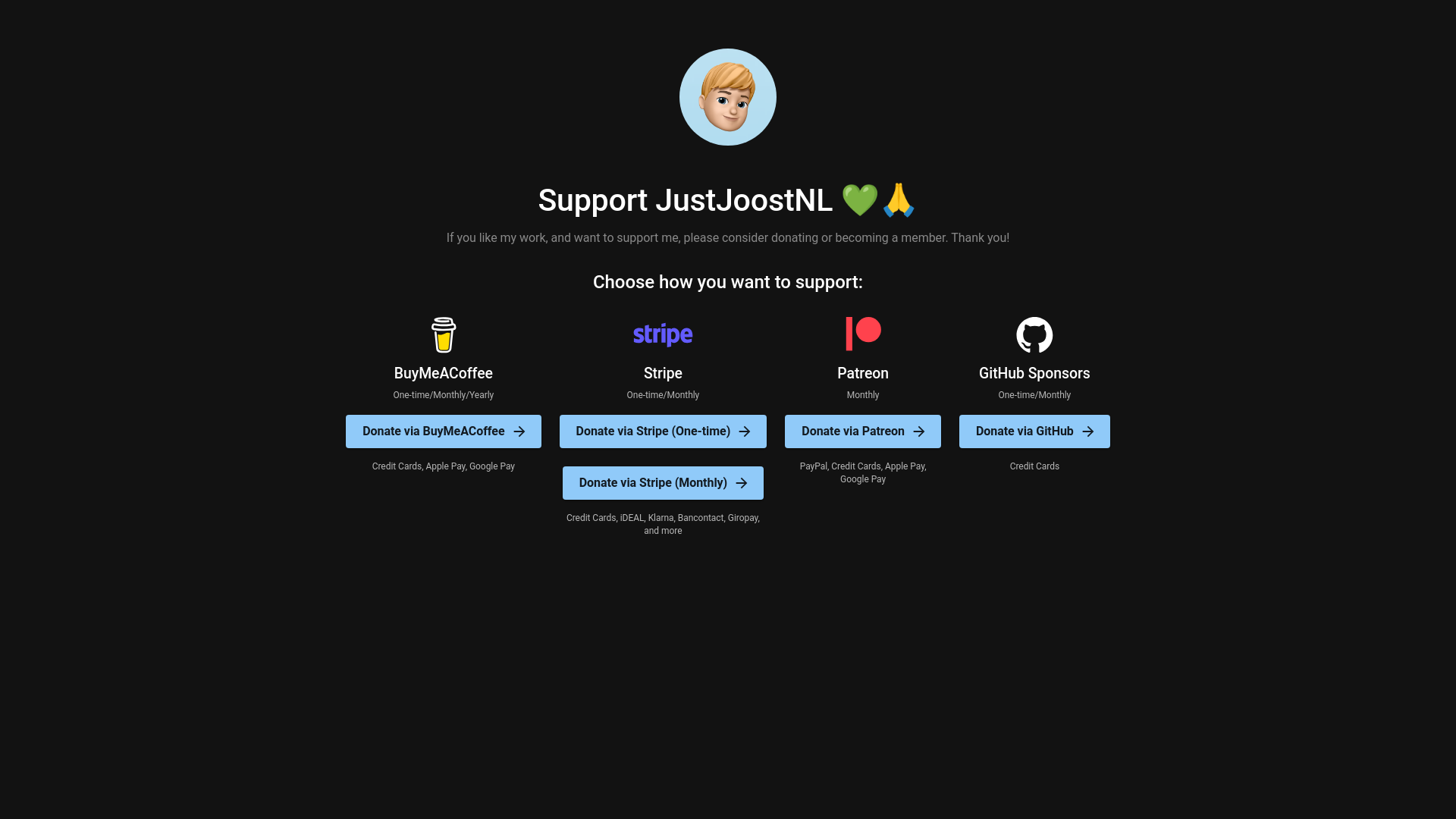 website screenshot of https://justjoostnl-donate-site.pages.dev/