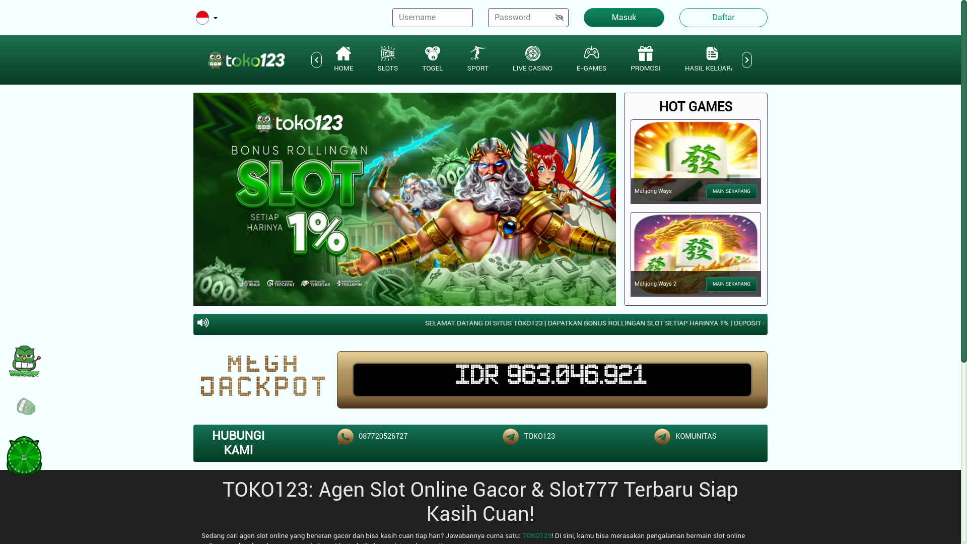 website screenshot of https://toko123-agency.click/