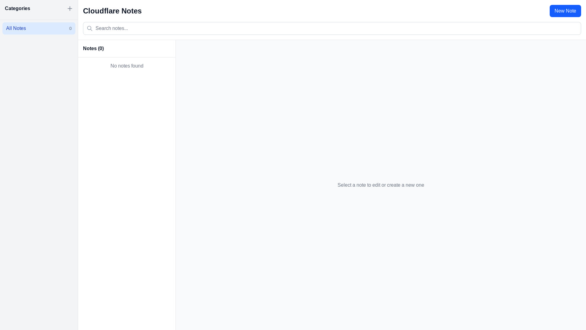 website screenshot of https://cloudflare-notes.pages.dev/