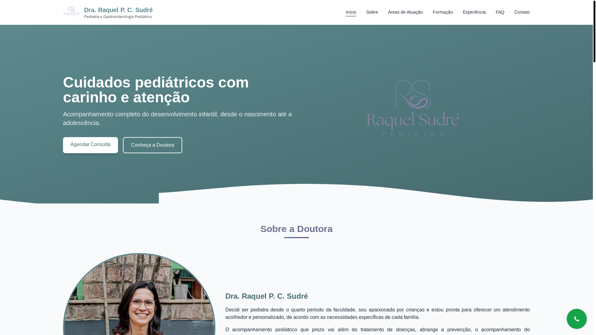 website screenshot of https://draraquelsudre.com.br/