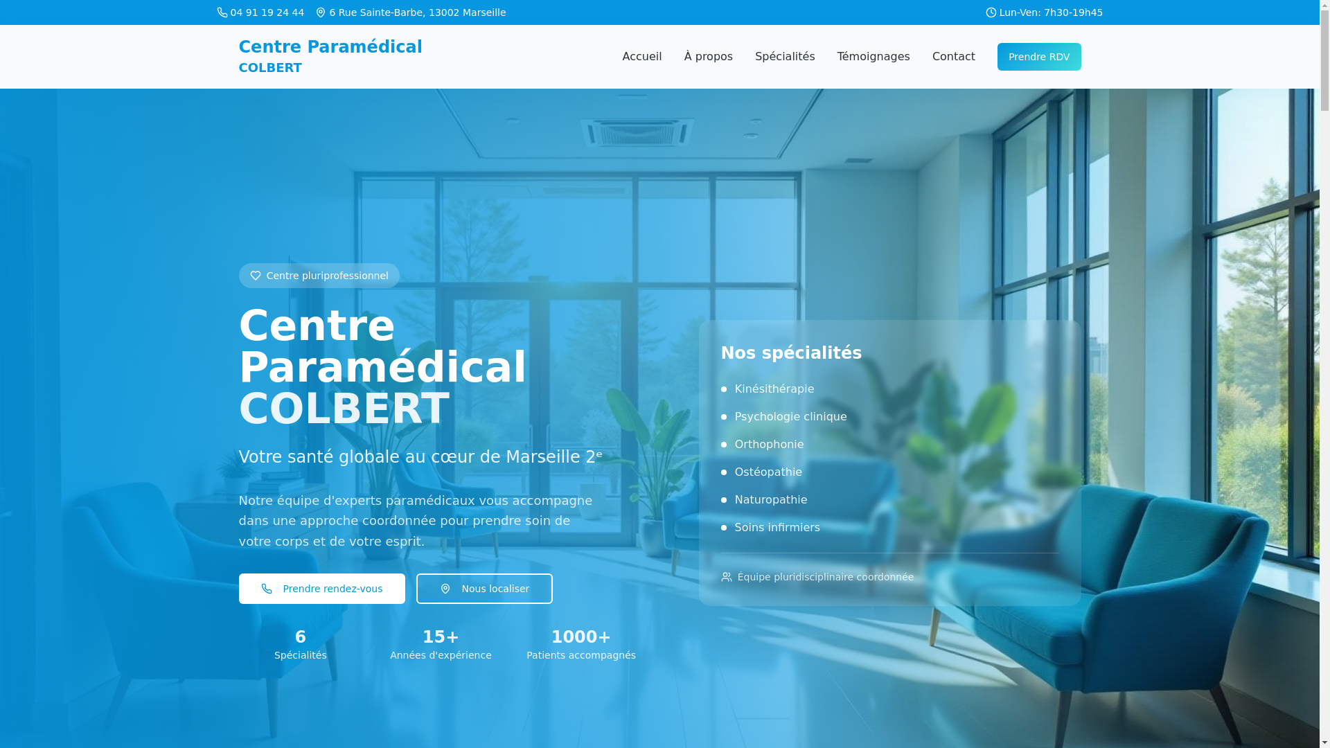 website screenshot of https://centreparamedicalcolbert.pro/
