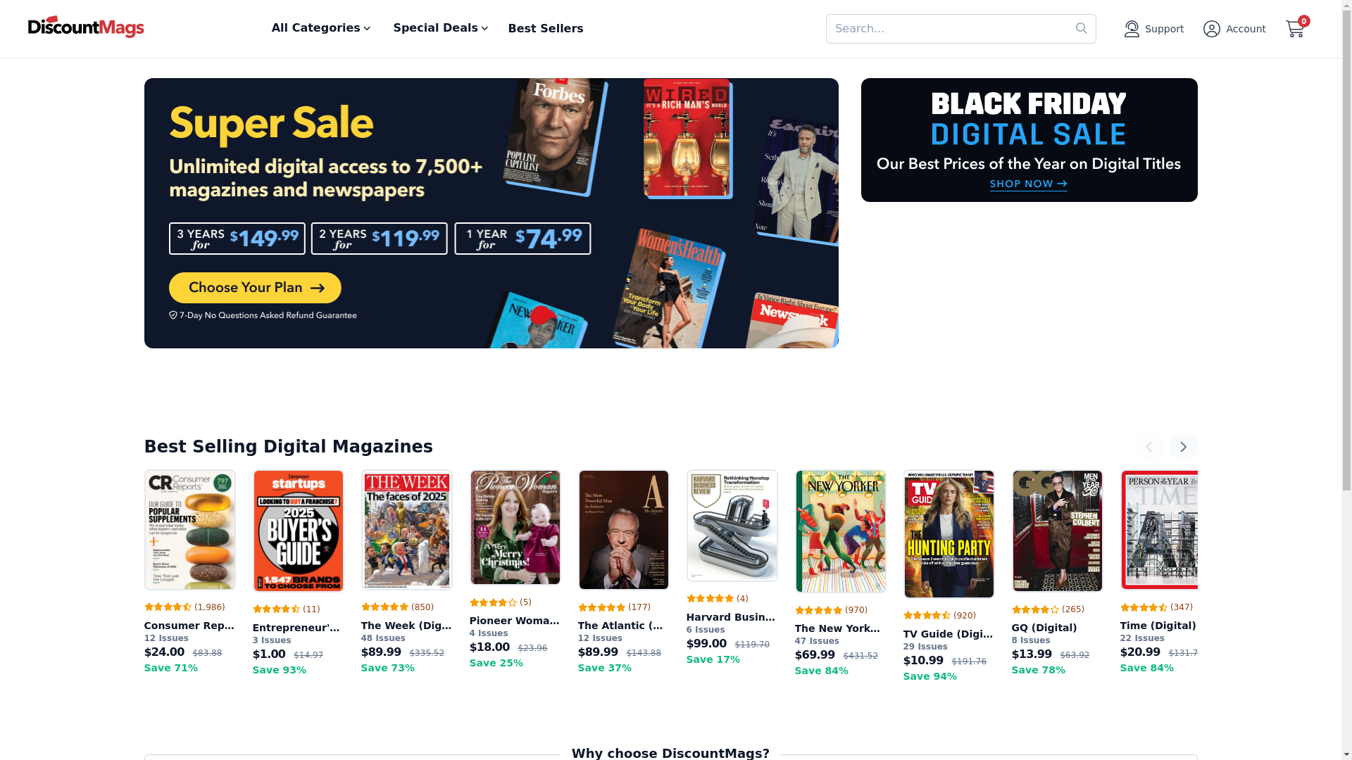 website screenshot of https://www.discountmags.com/au