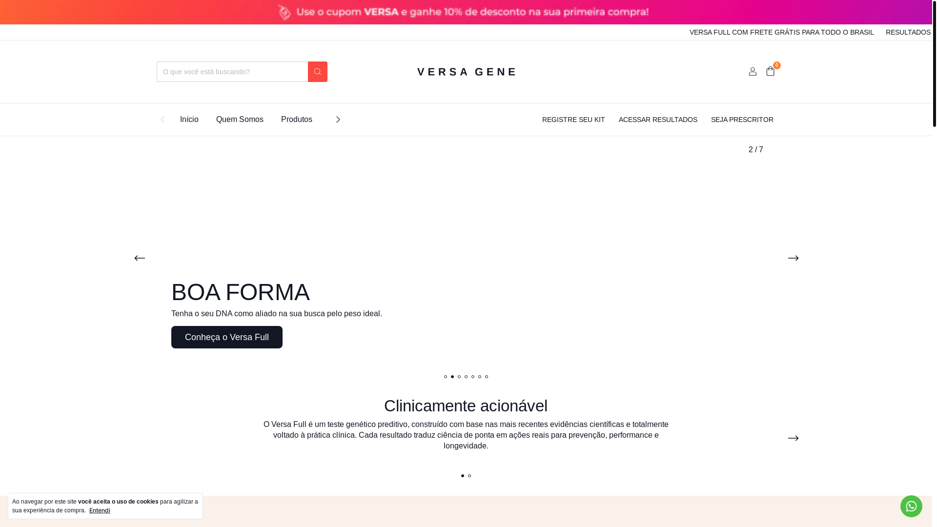 website screenshot of https://versagenedna.com.br/