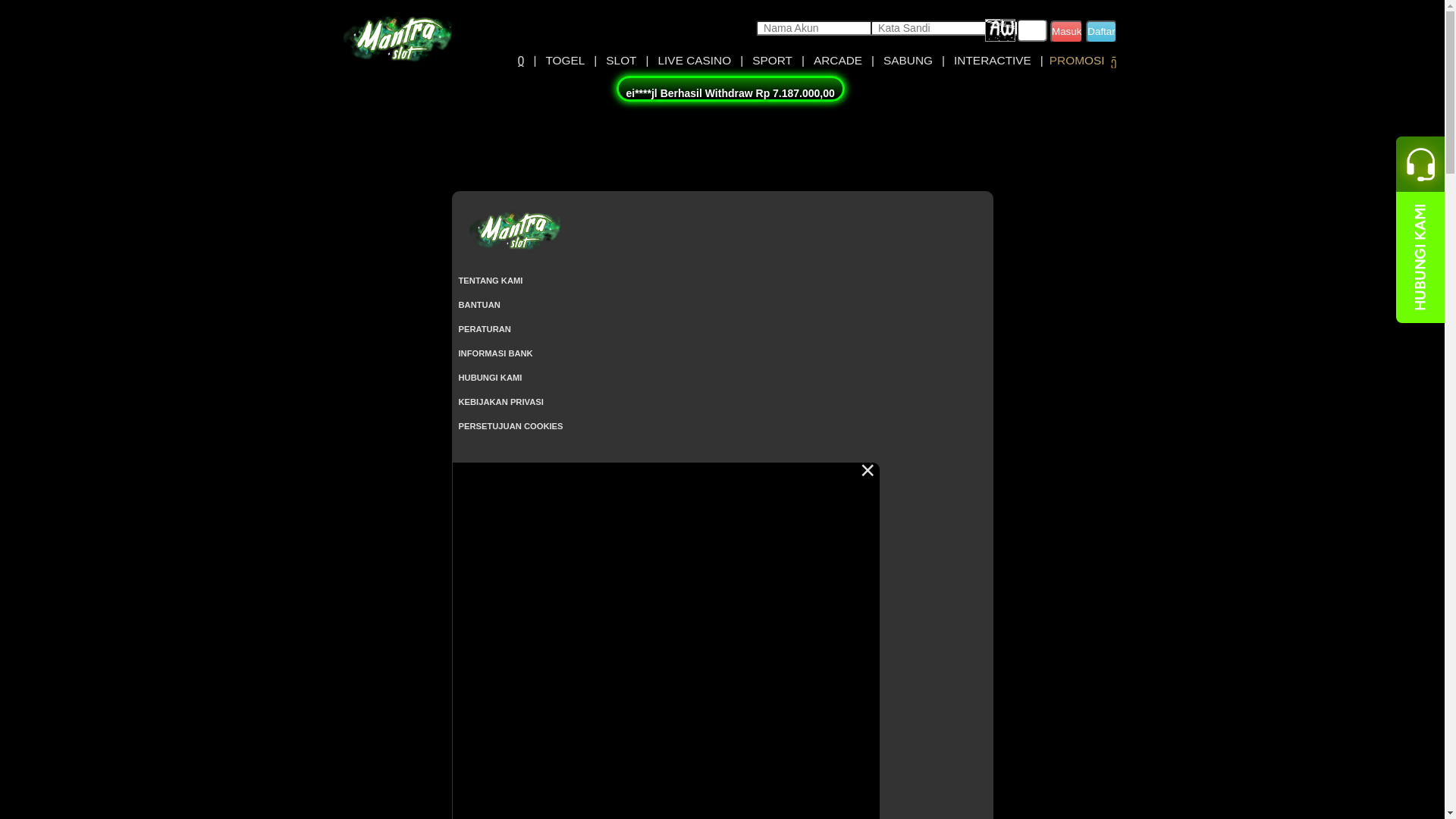 website screenshot of https://mantraslot-pay4d.site/