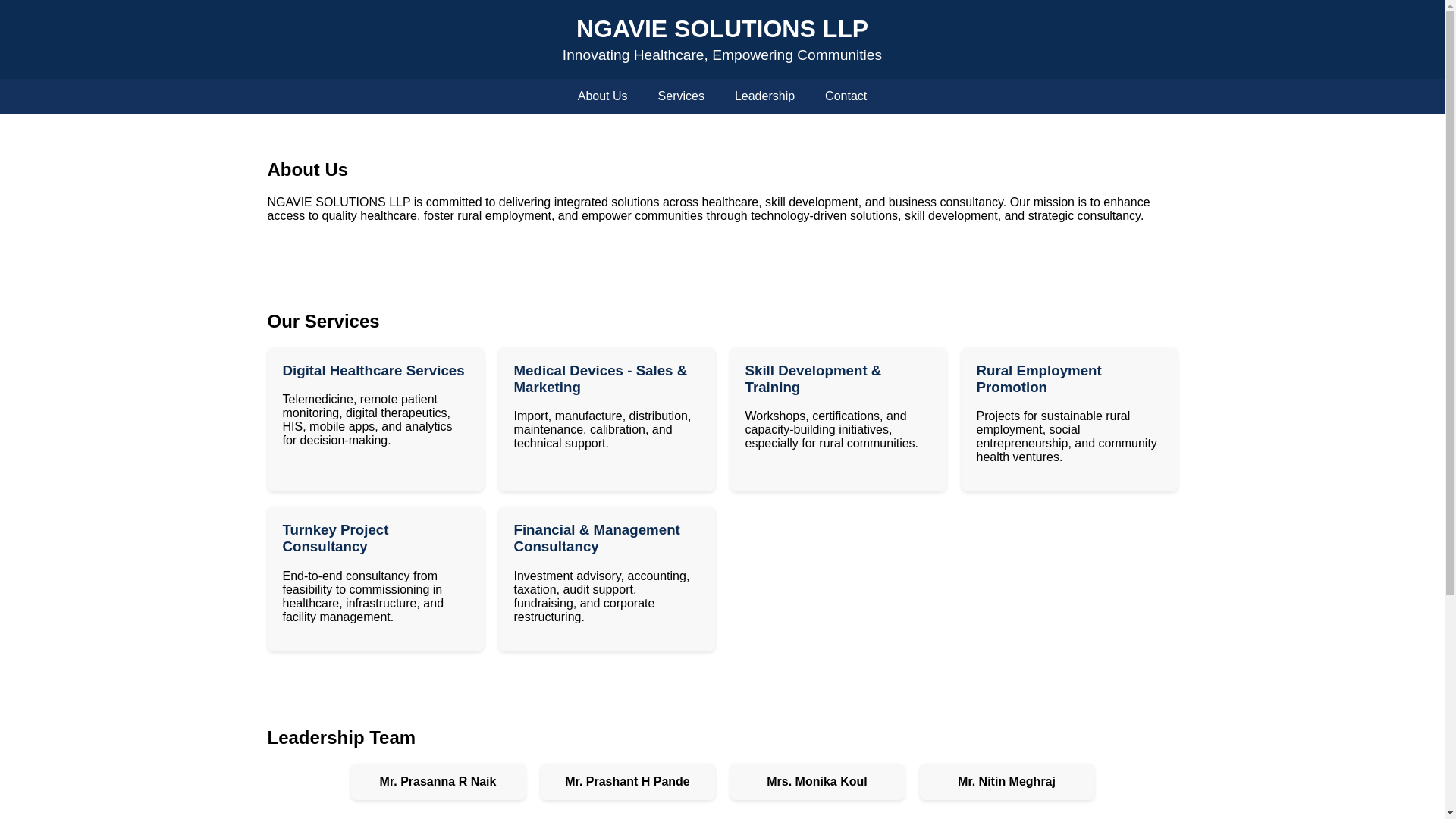 website screenshot of https://nagavi.in/