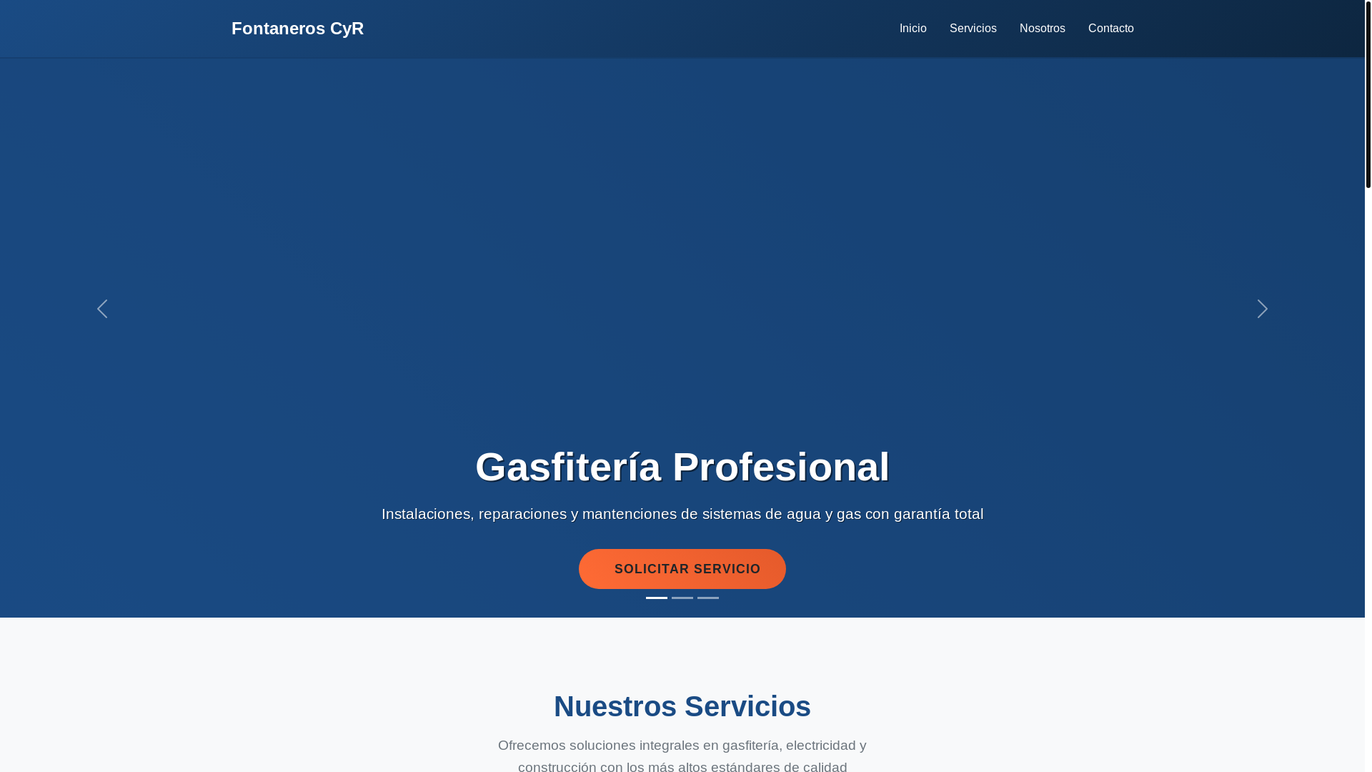 website screenshot of https://fontaneroscyr.cl/