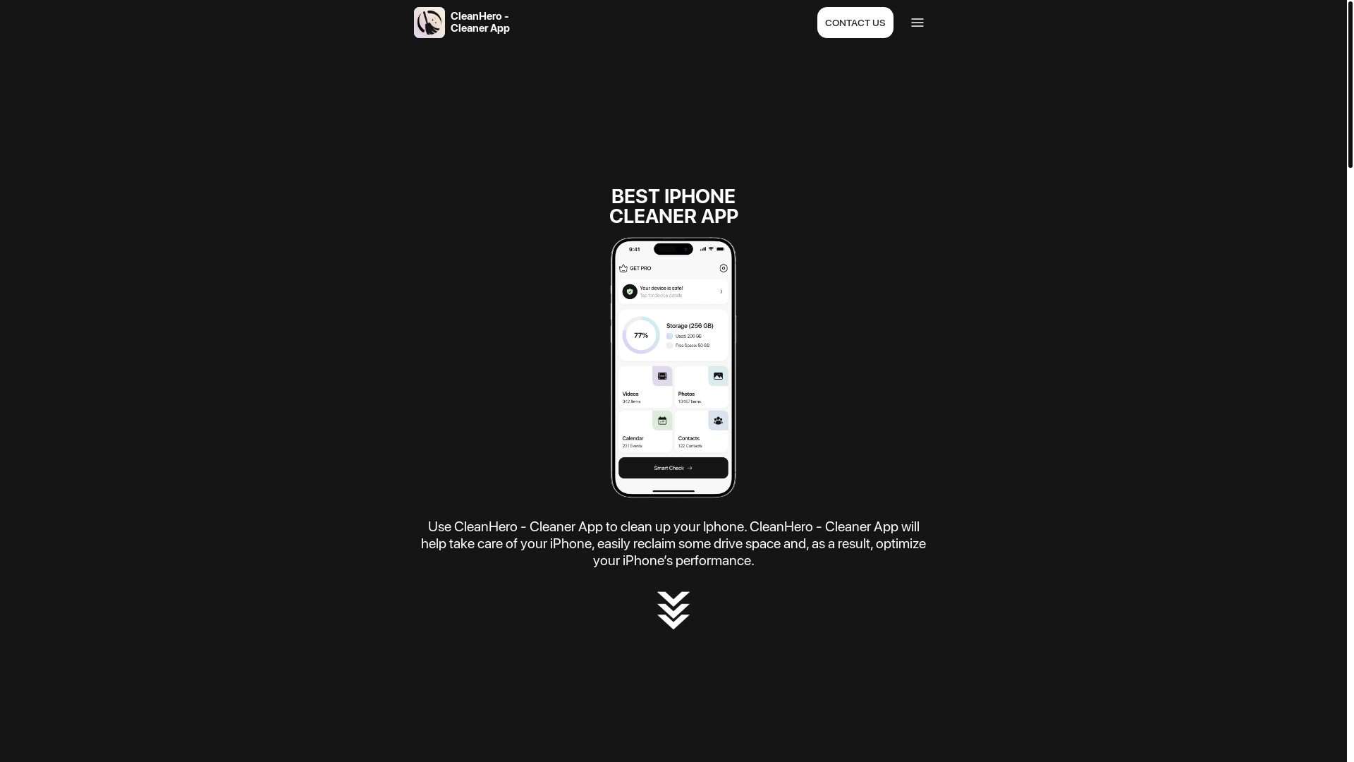 website screenshot of https://cleanhero-cleaner.com/