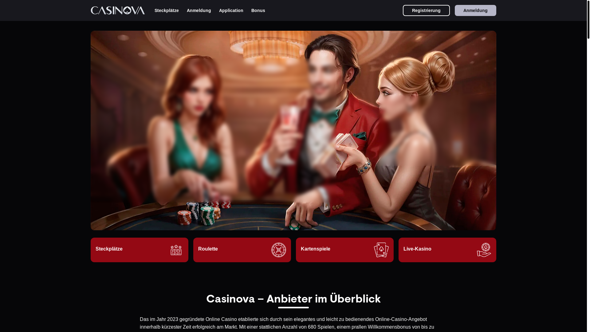 website screenshot of https://casinova-de.de/