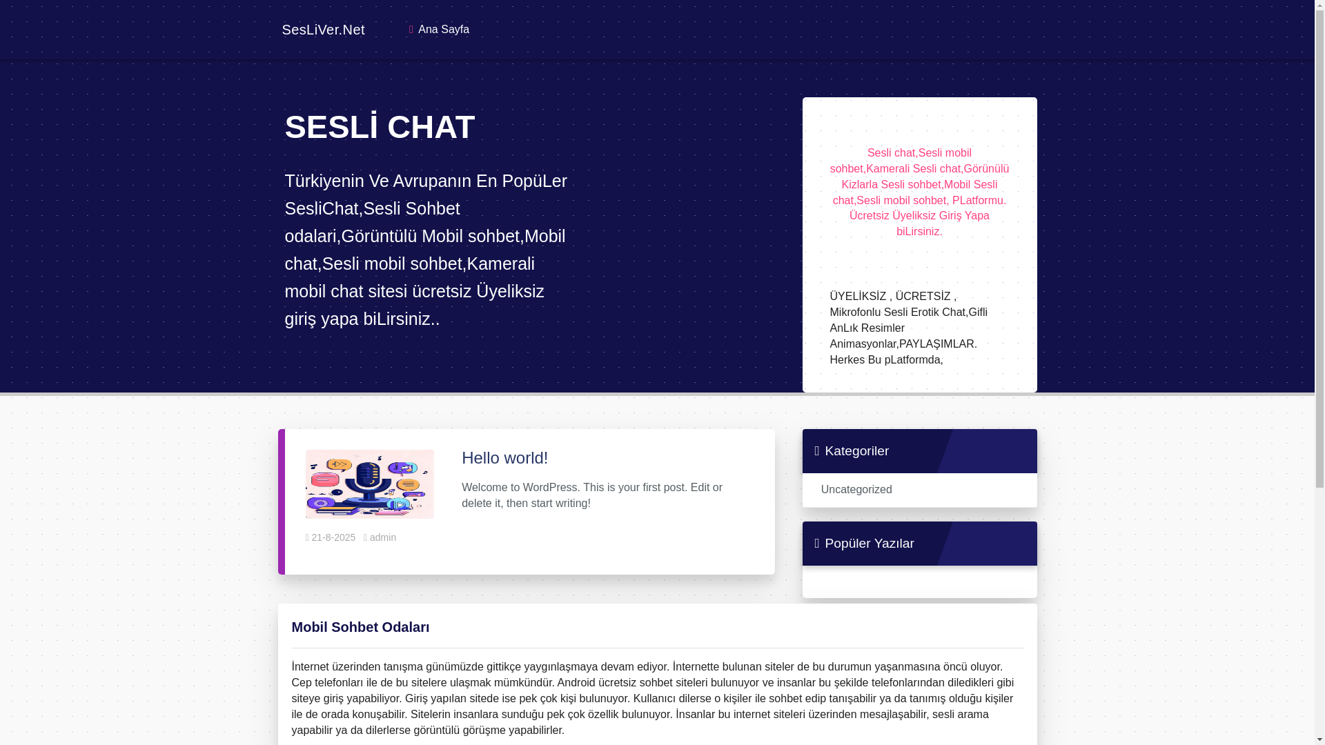 website screenshot of https://sesliver.net/