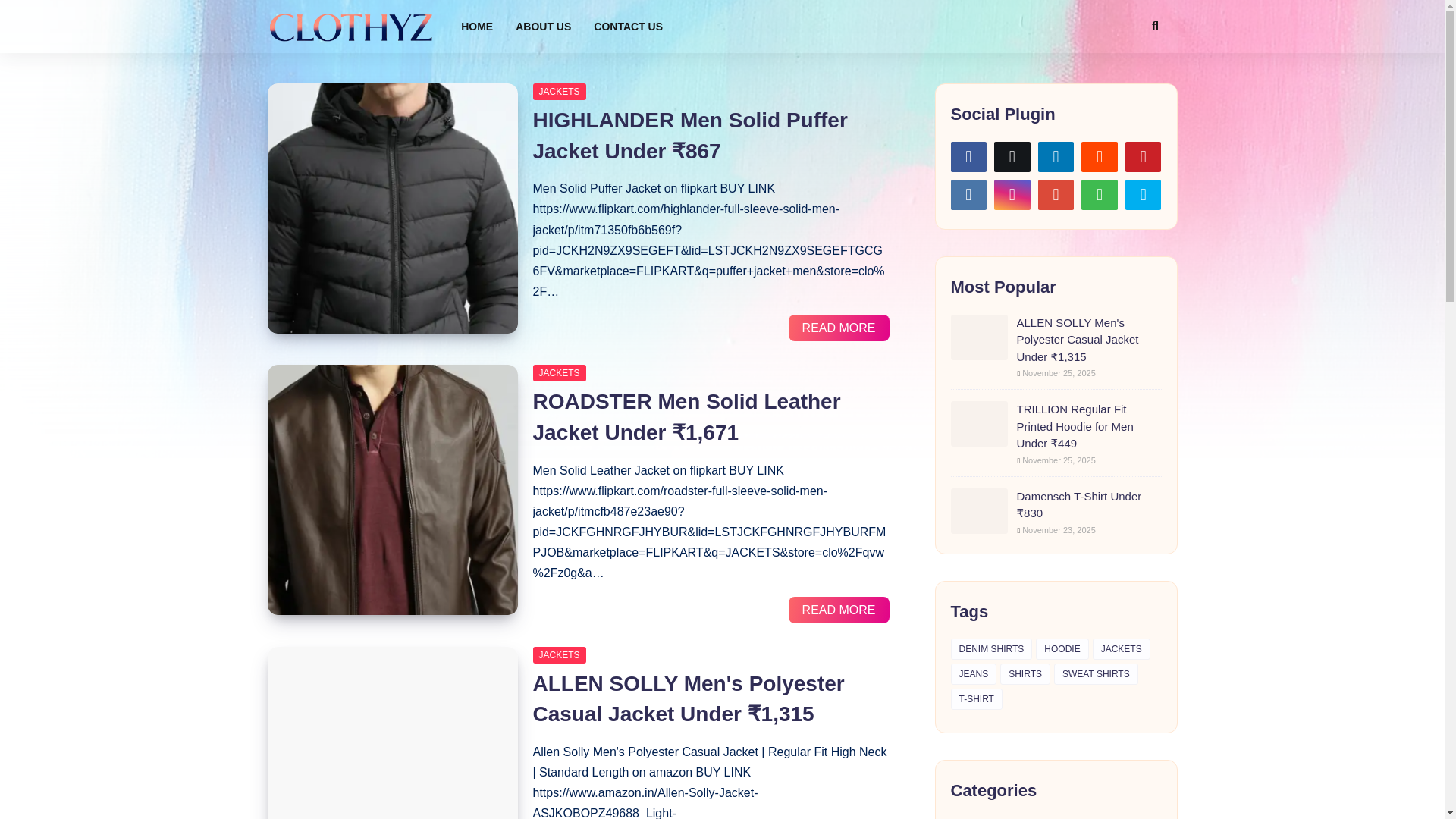 website screenshot of https://clothyz.shop/