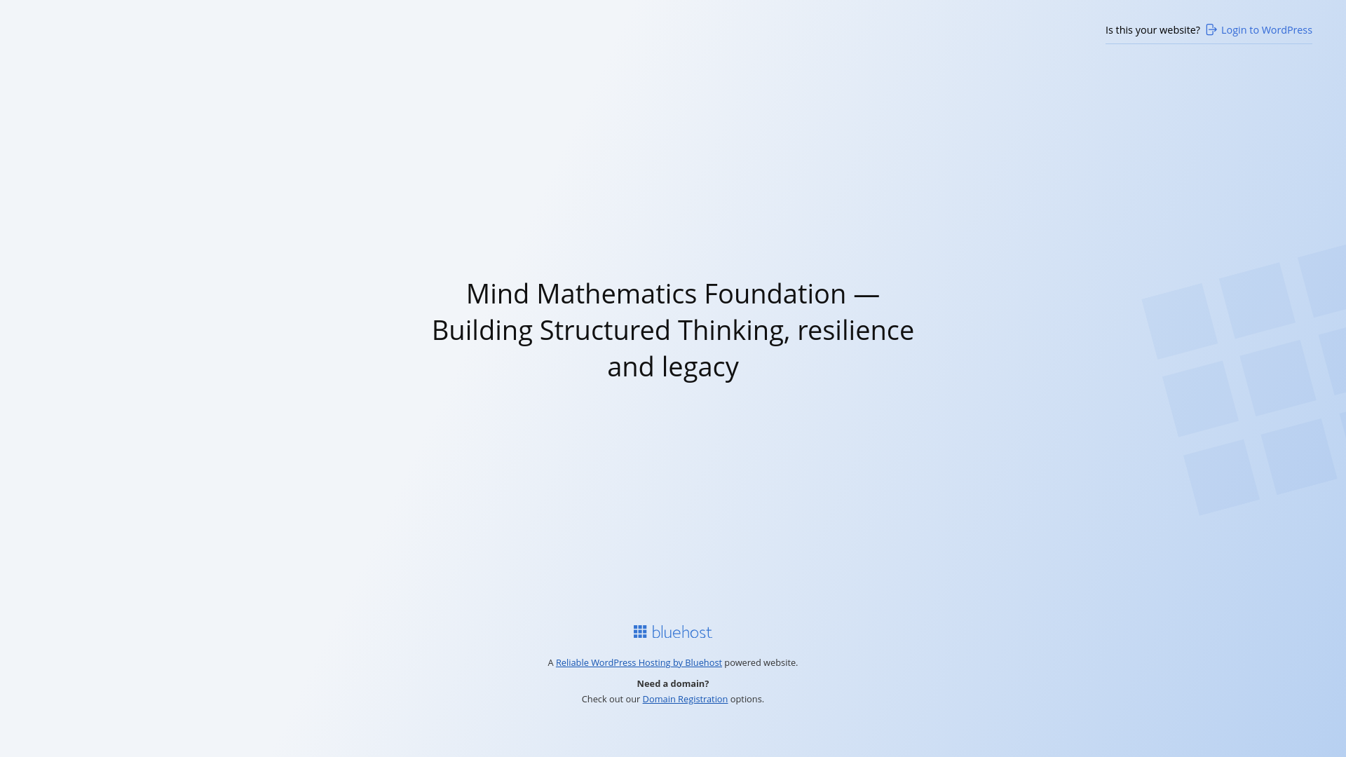 website screenshot of https://mindmathematicsfoundation.org/