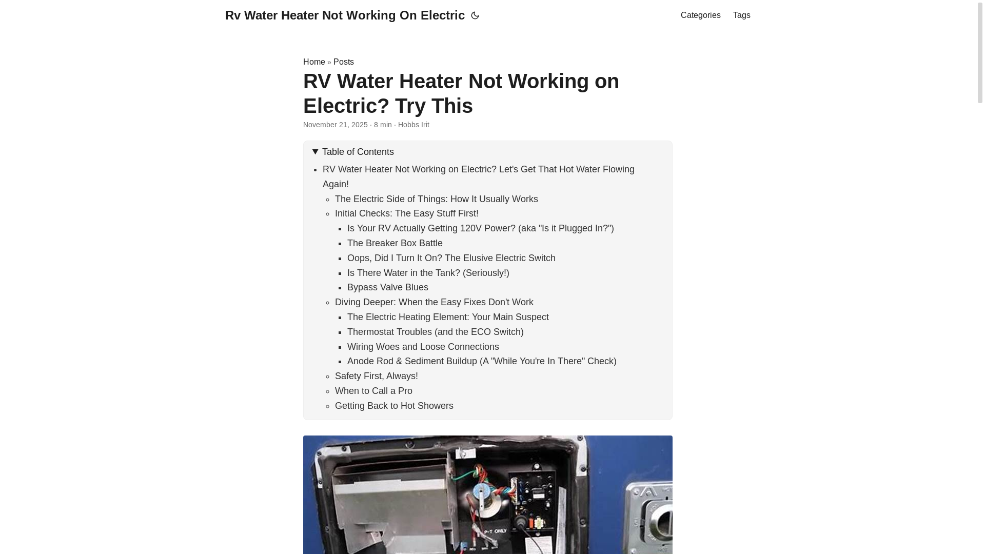website screenshot of https://rvwaterheaternotworkingonelectric.pages.dev/