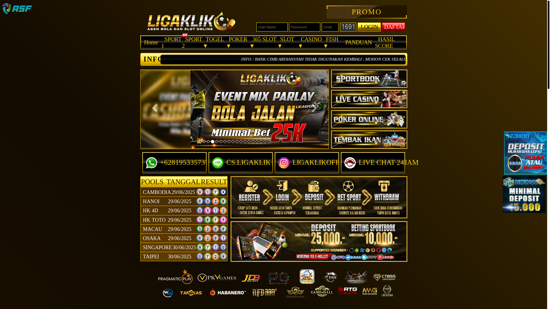 website screenshot of https://ligaklikfast.net/