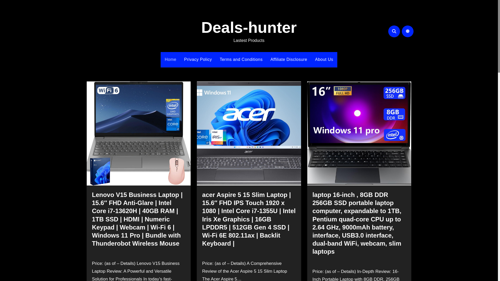 website screenshot of https://deals-hunter.store/