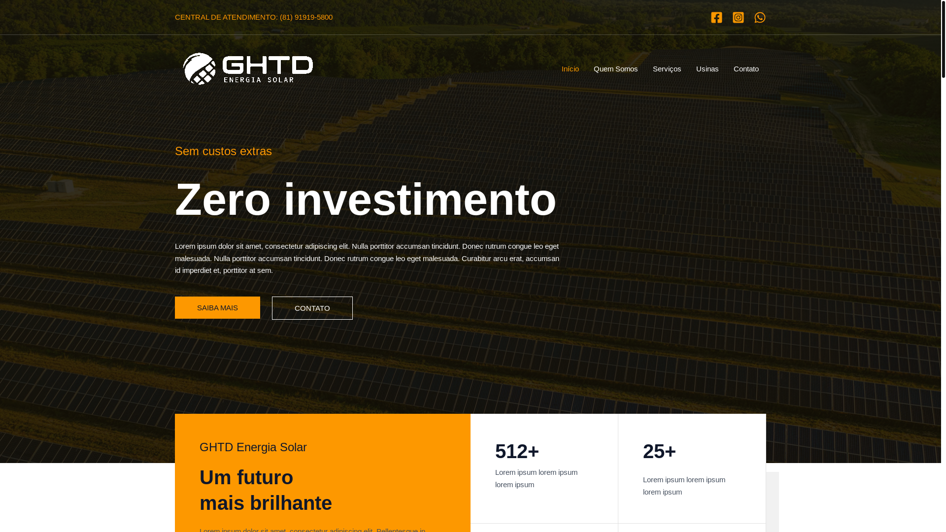 website screenshot of https://ghtdenergiasolar.com.br/