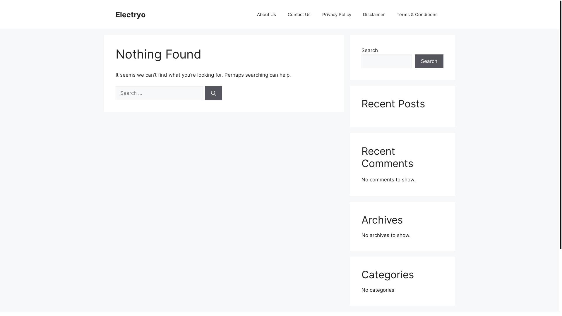 website screenshot of https://electryo.online/