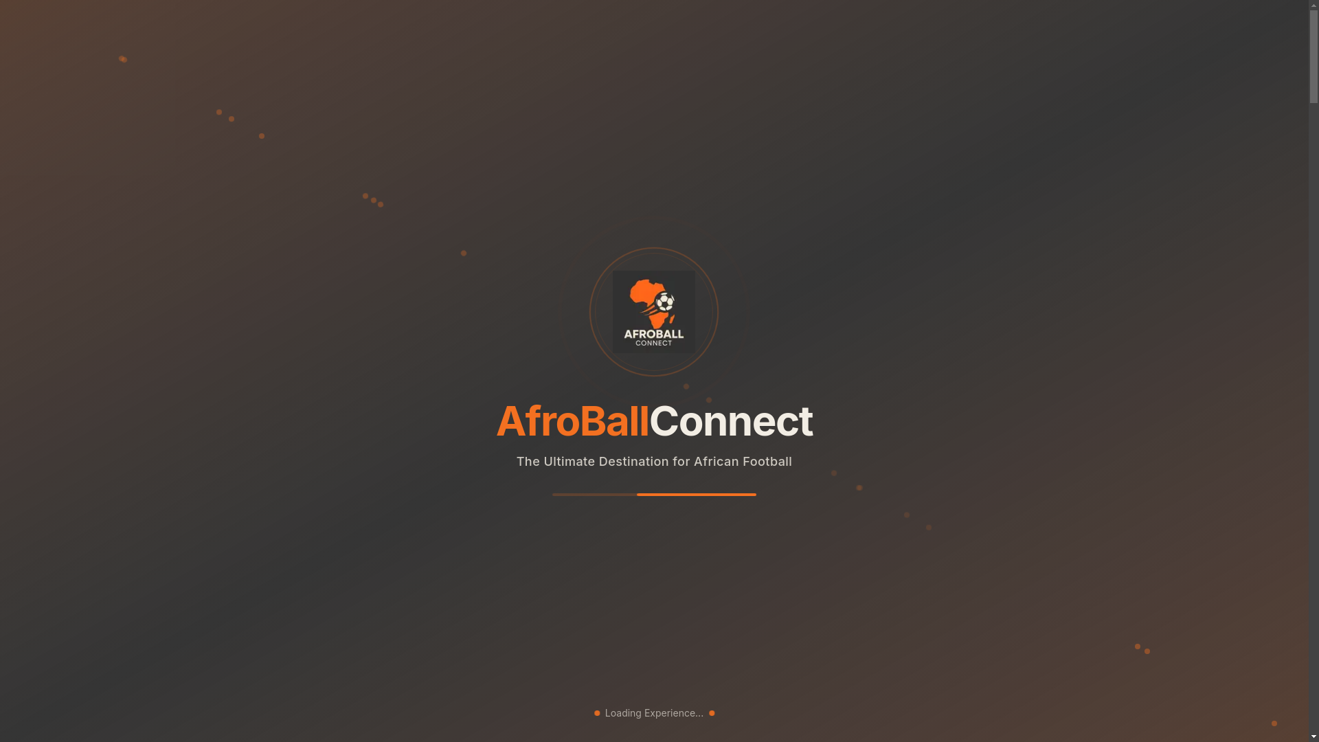 website screenshot of https://afroballconnect.com/