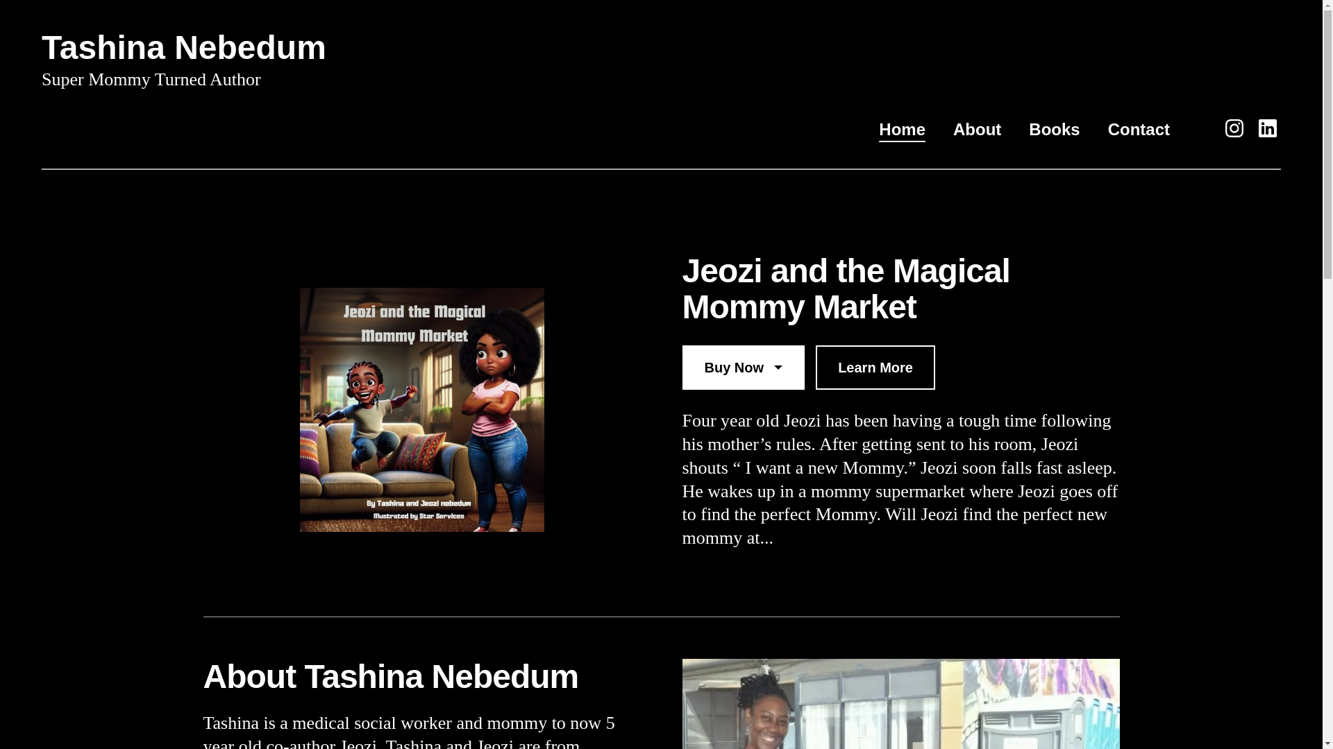 website screenshot of https://tashinanebedumbooks.com/