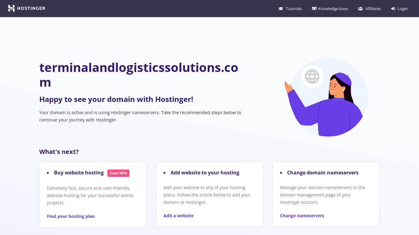 website screenshot of https://terminalandlogisticssolutions.com/
