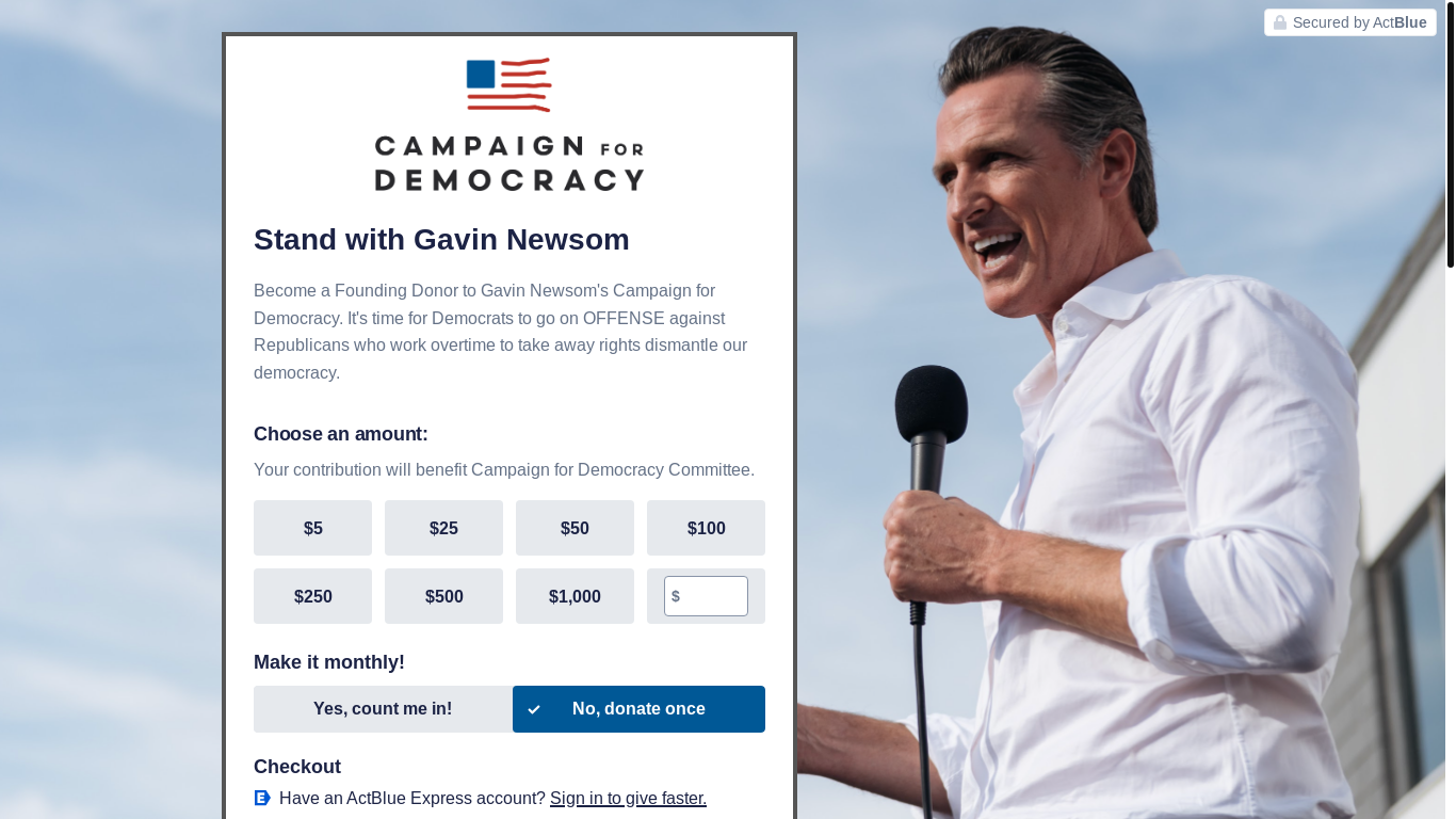 website screenshot of https://secure.actblue.com/donate/cfd-p2p-25?refcode=p2p-250611h-fight-back&refcode2w=hnk9bs