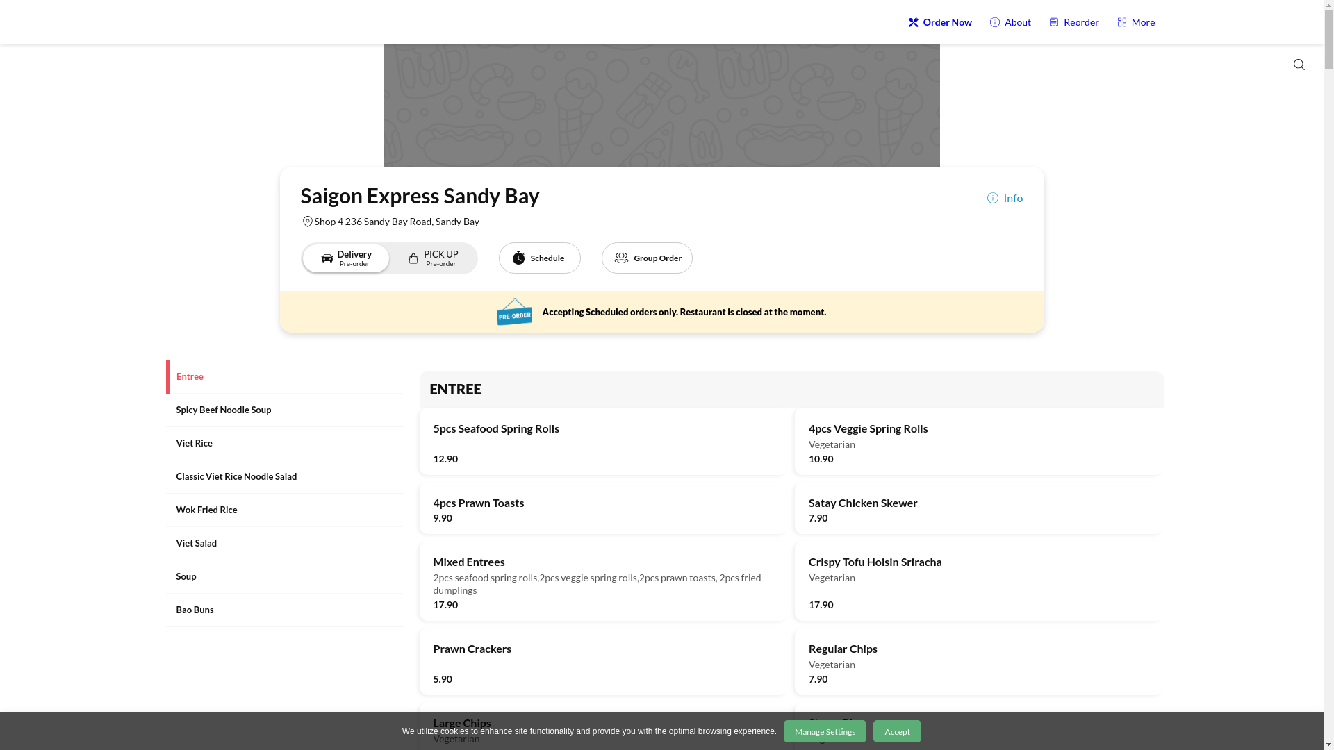 website screenshot of https://saigonexpresssandybay.com.au/