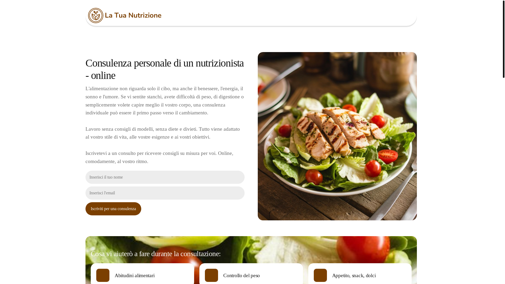 website screenshot of https://latuanutrizioney.com/