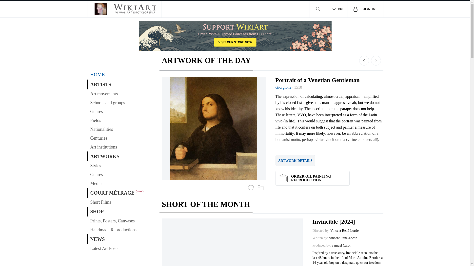website screenshot of https://www.wikiart.org/