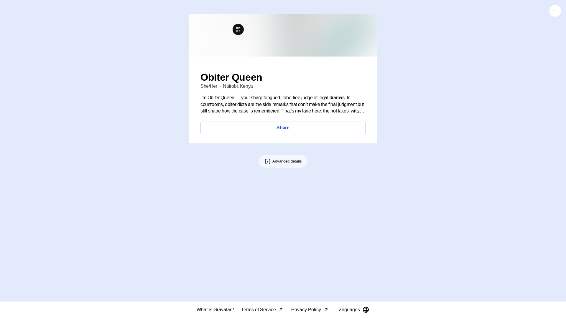 website screenshot of https://obiterqueen.link/