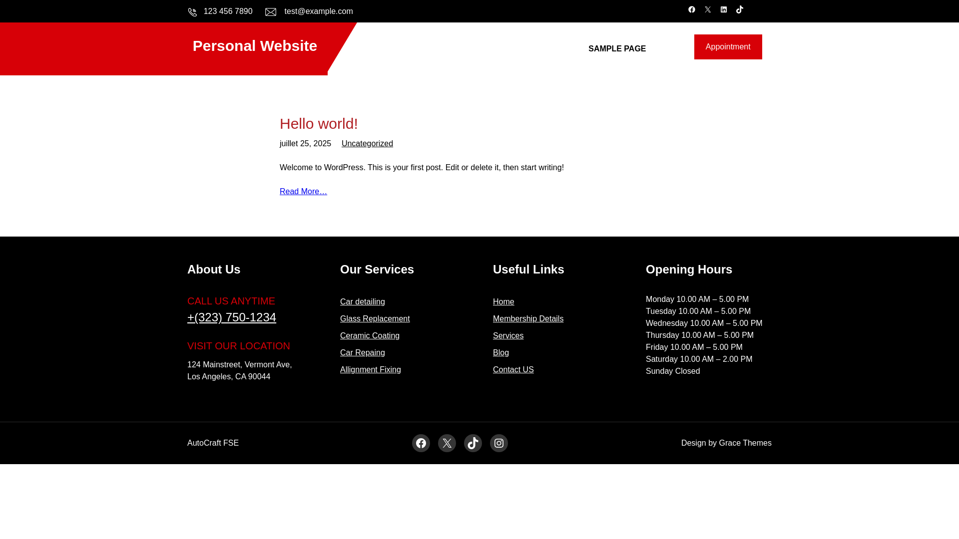 website screenshot of https://garagecamart.fr/