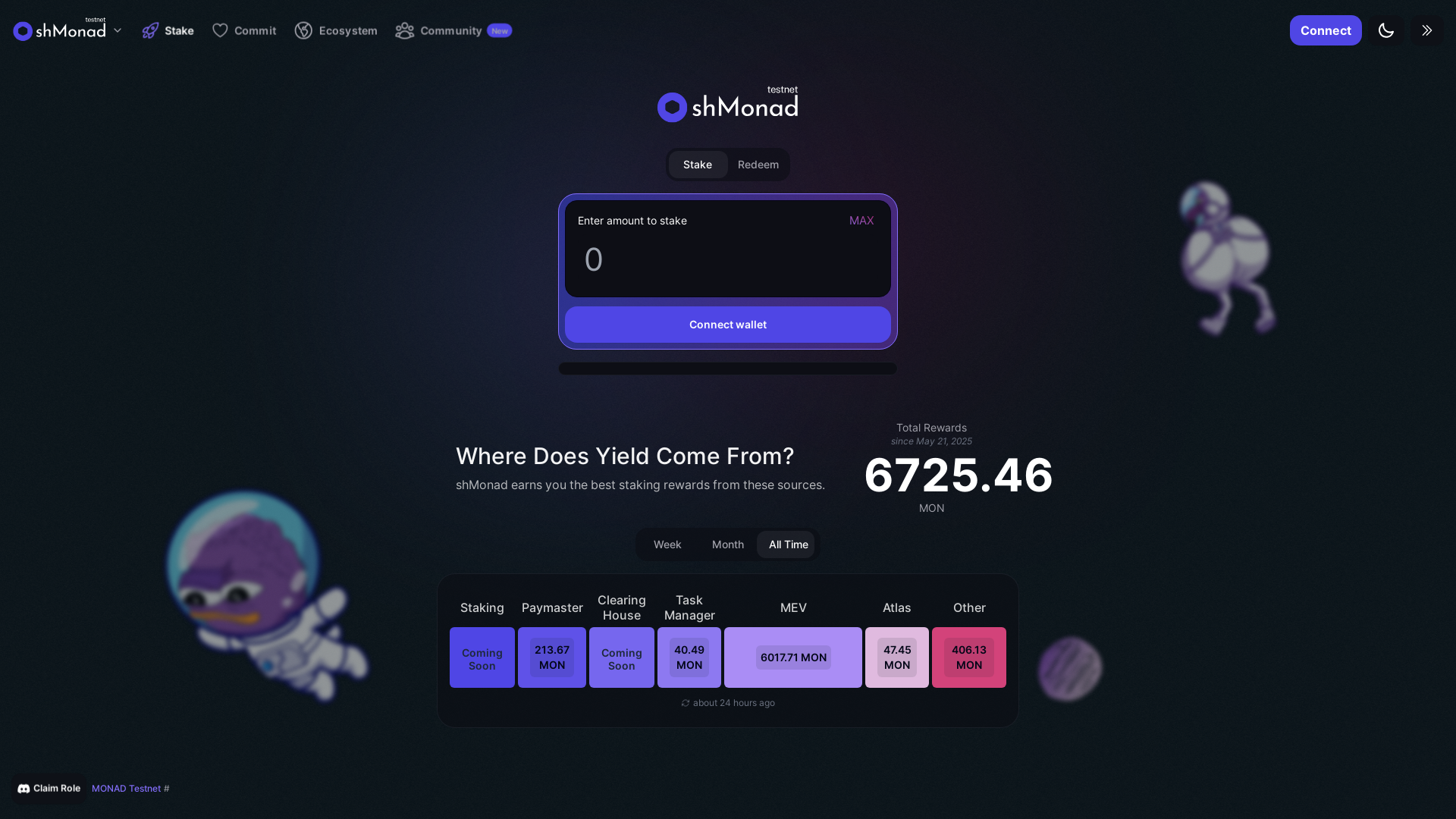 website screenshot of https://shmonad-frontend-dapp.pages.dev/