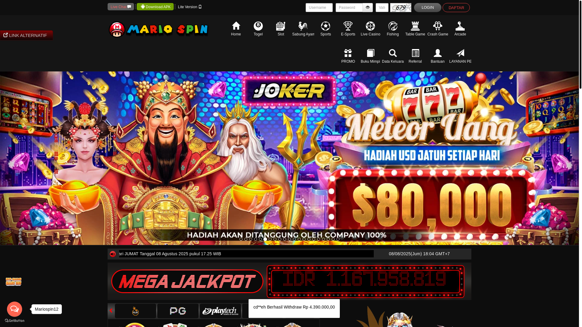 website screenshot of https://mariofb.shop/