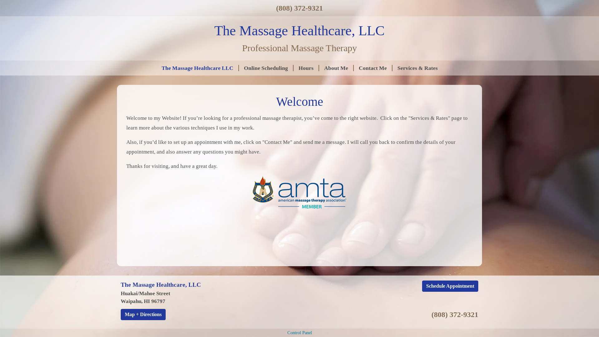 website screenshot of https://themassagehealthcare.com/