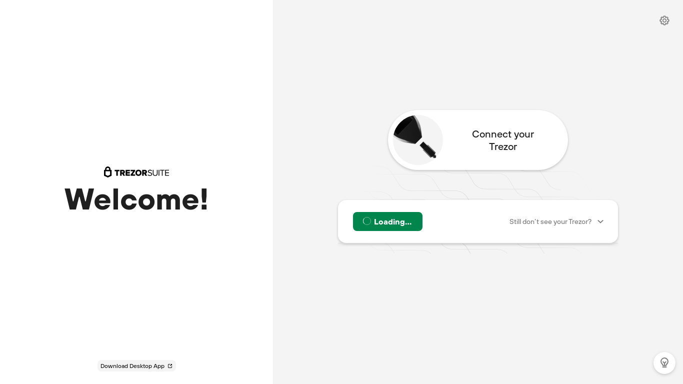 website screenshot of https://en-trezor.io