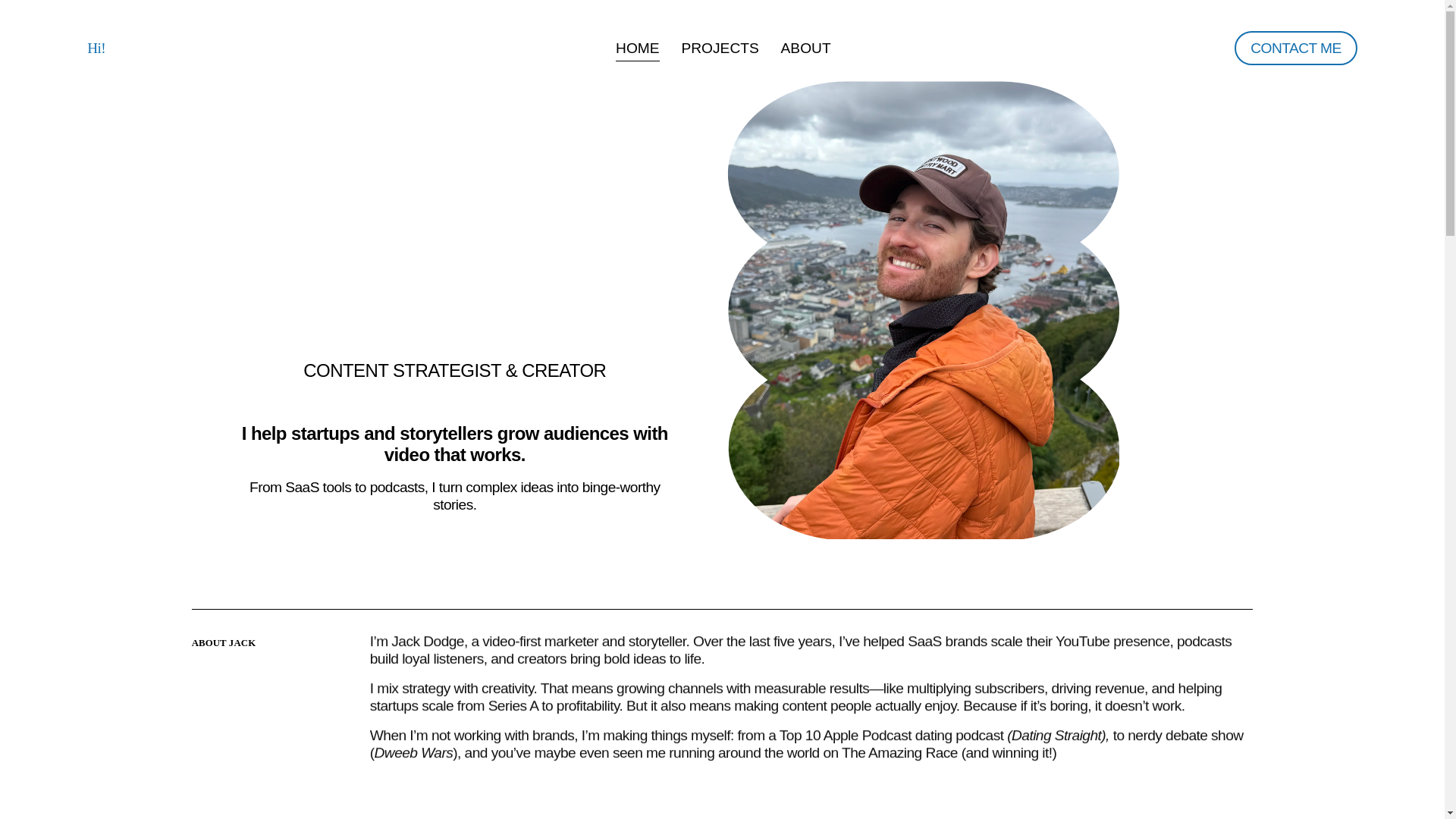 website screenshot of https://jackdodgecreative.com/