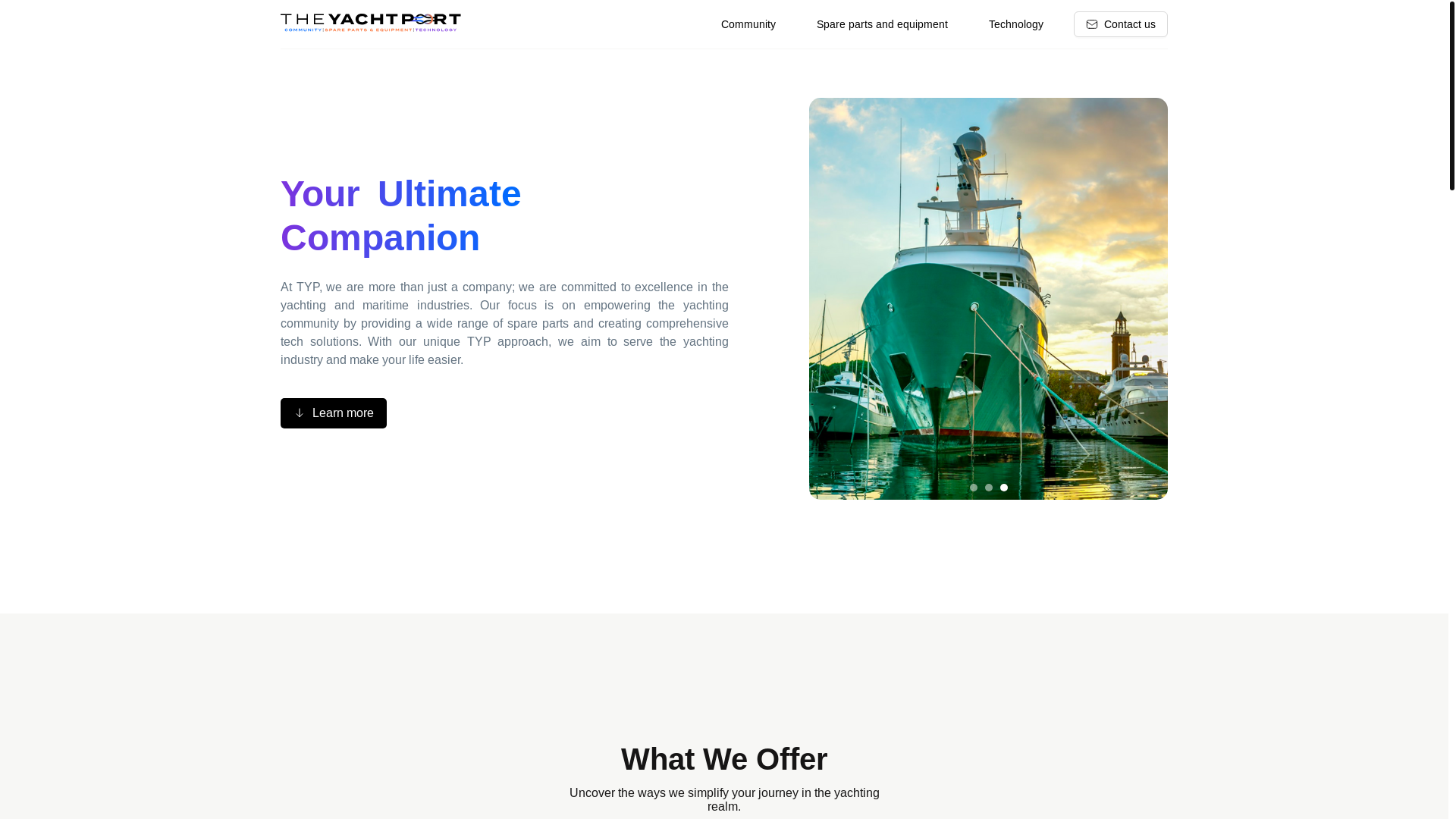 website screenshot of https://yachtportlanding.pages.dev/
