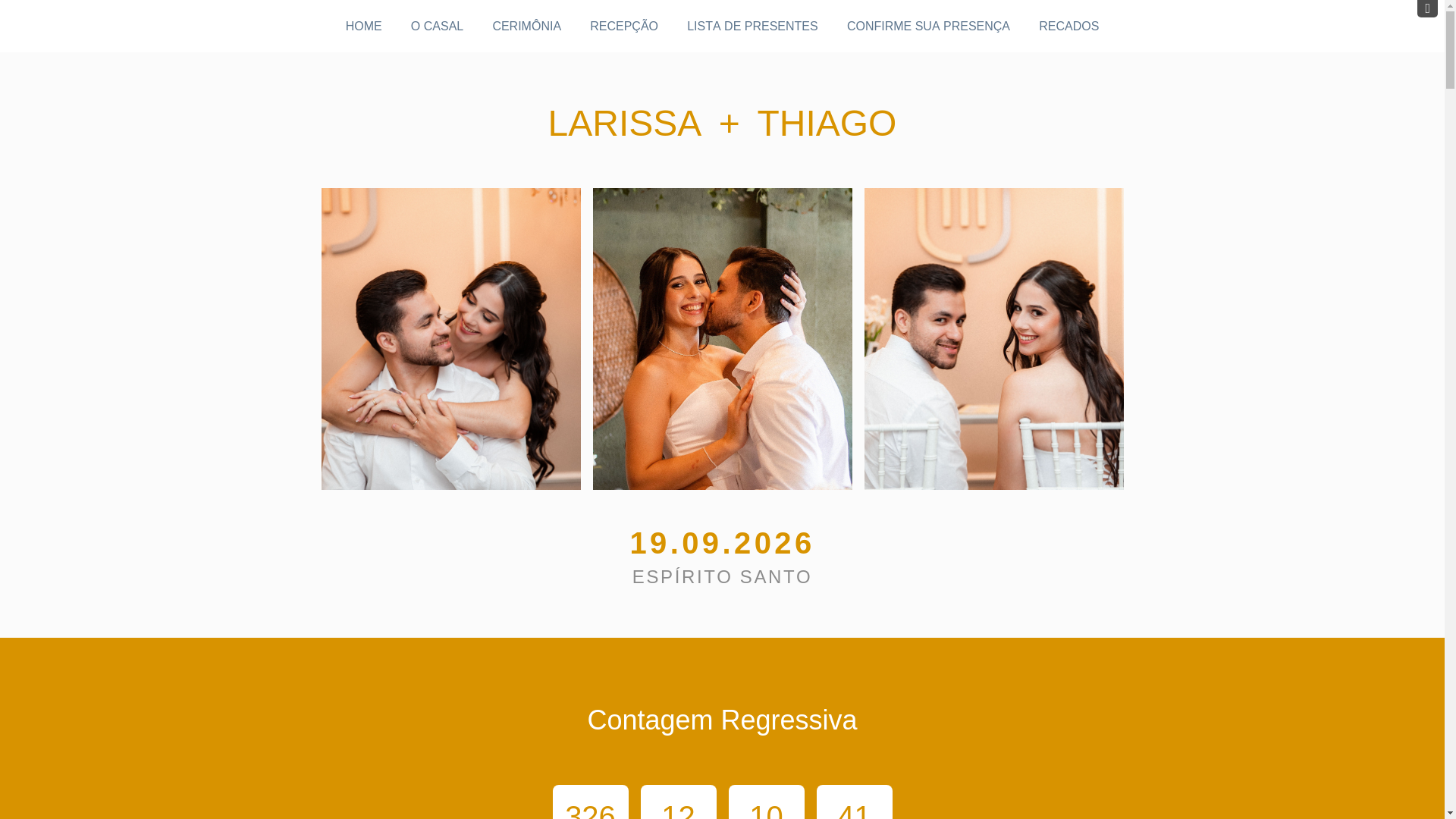 website screenshot of https://larissathiago.com.br/