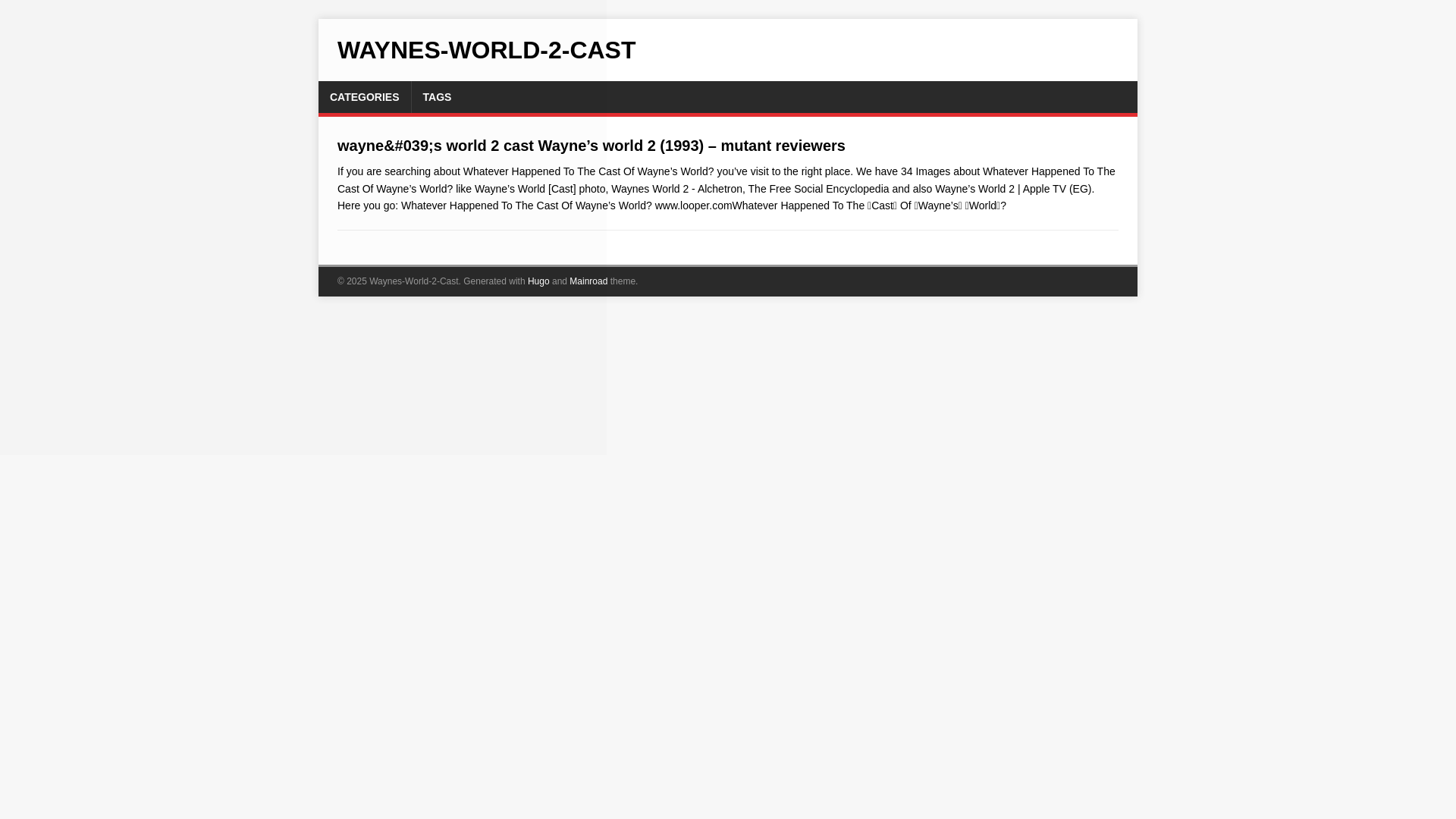 website screenshot of https://waynes-world-2-cast.pages.dev/