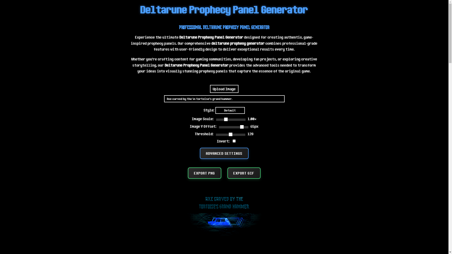 website screenshot of https://deltarune-prophecy-generator.pages.dev/