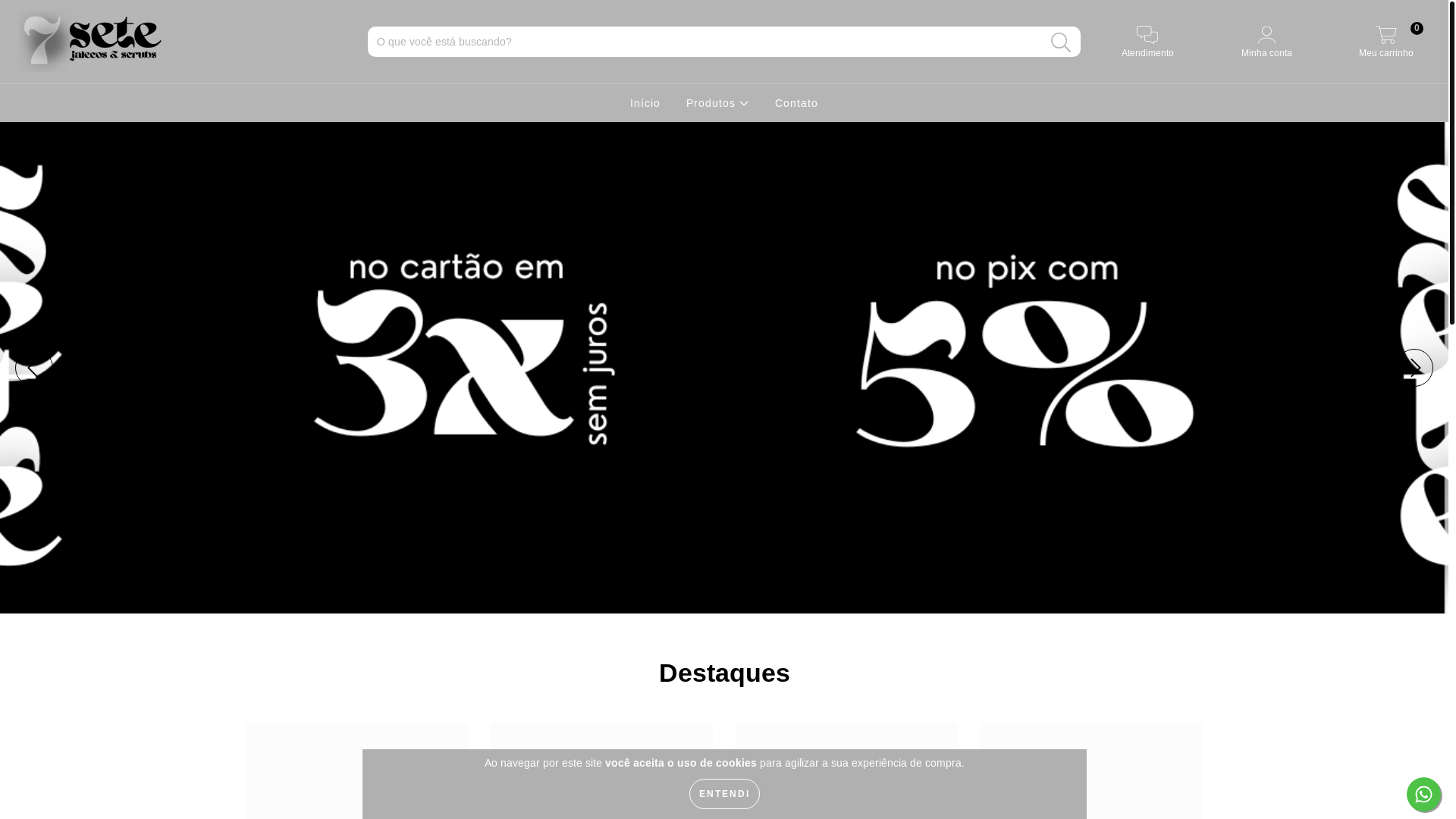 website screenshot of https://setejalecos.com.br/