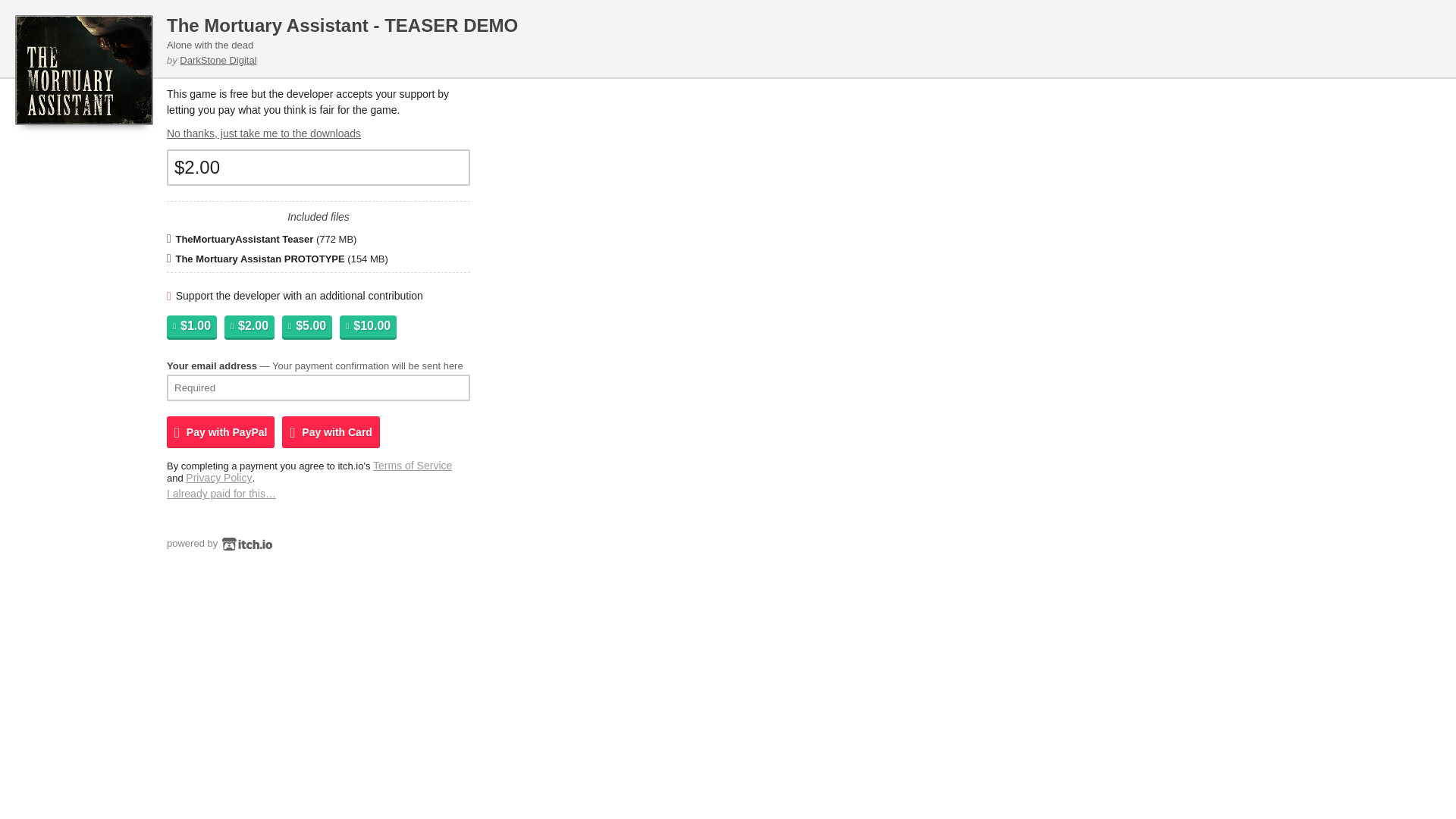 website screenshot of https://darkstonedigital.itch.io/the-mortuary-assistant/purchase