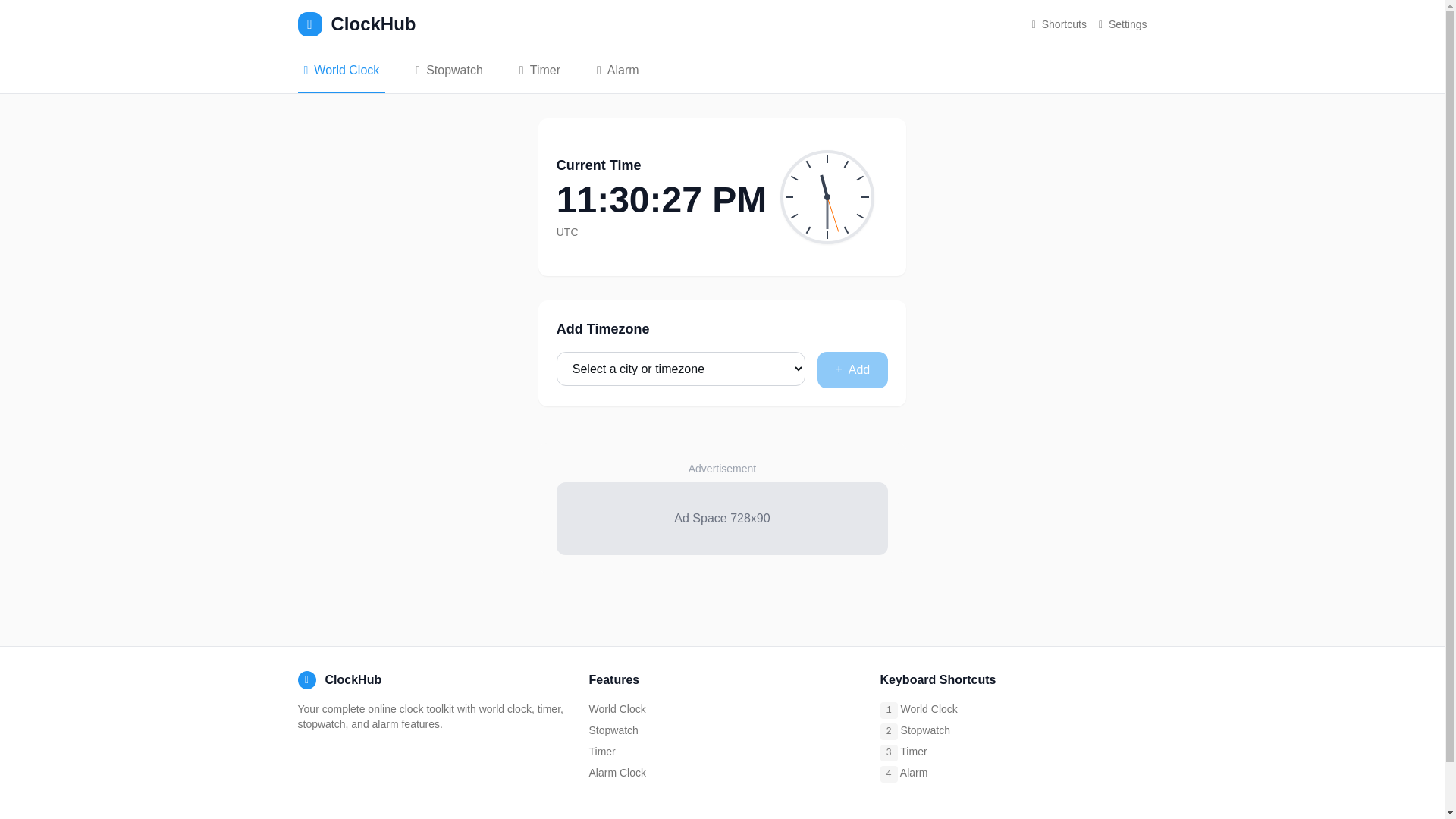 website screenshot of https://xclockhub.com/